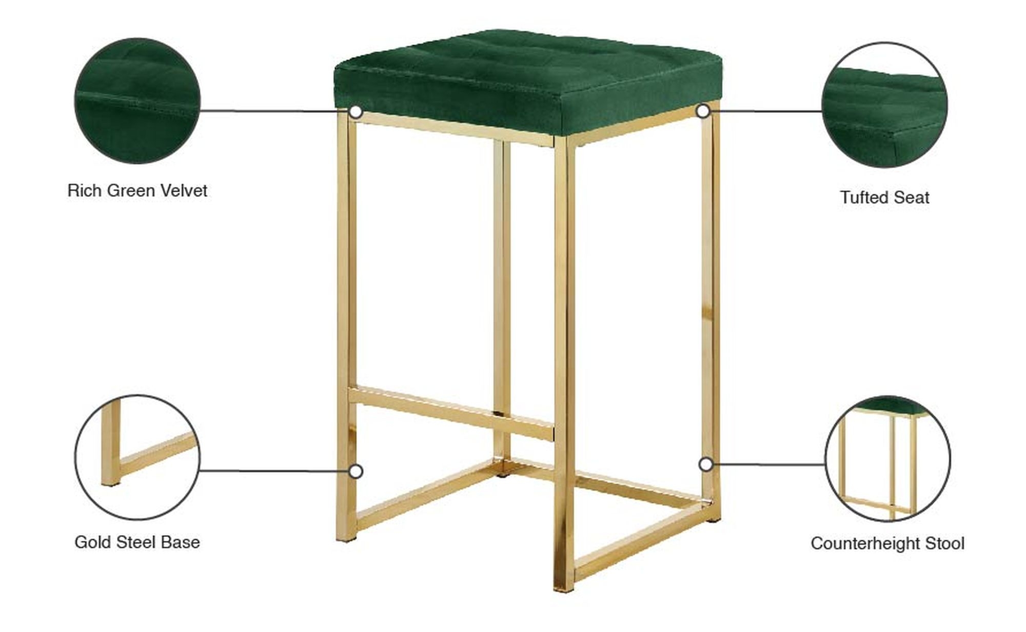 Nicola Counter Stool with Steel Base