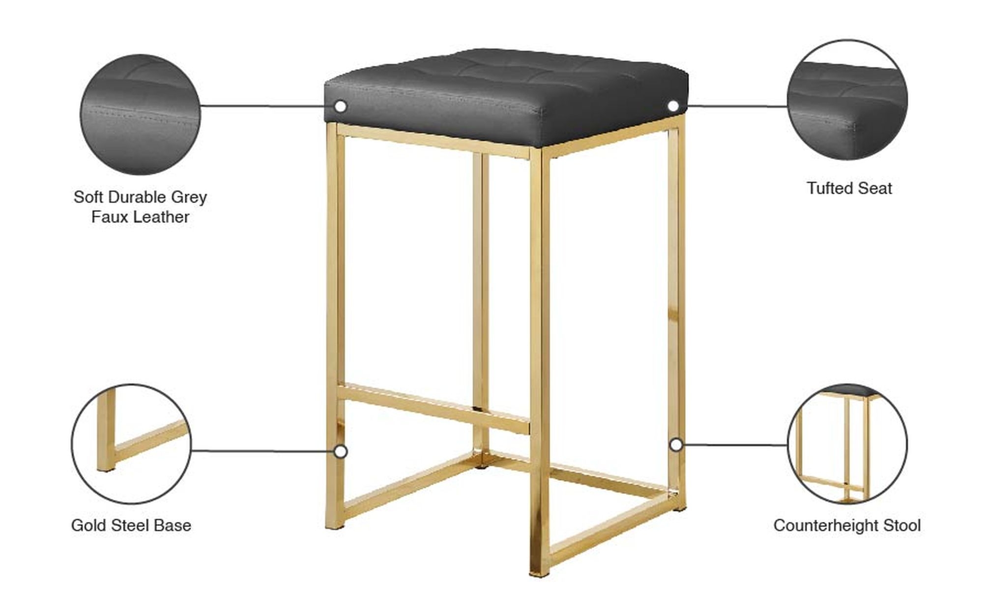 Nicola Counter Stool with Steel Base