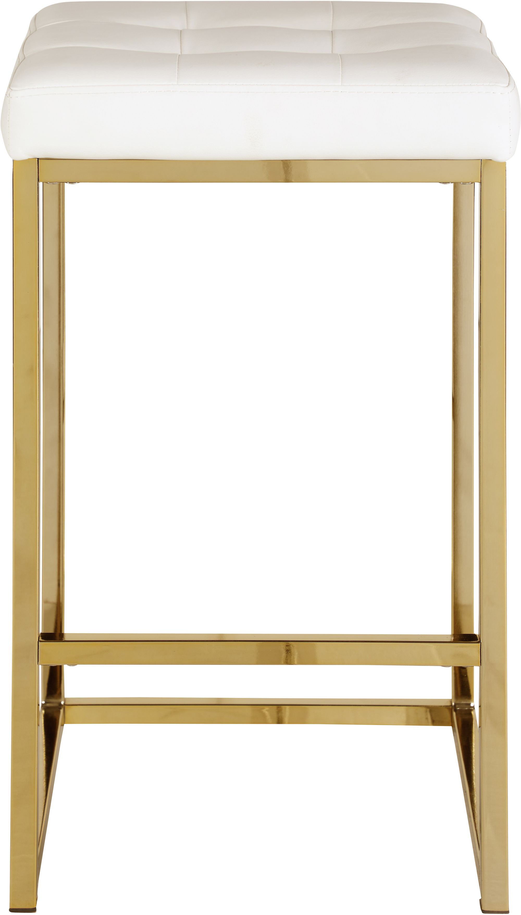 Nicola Faux Leather Counter Stool with Gold Steel Base