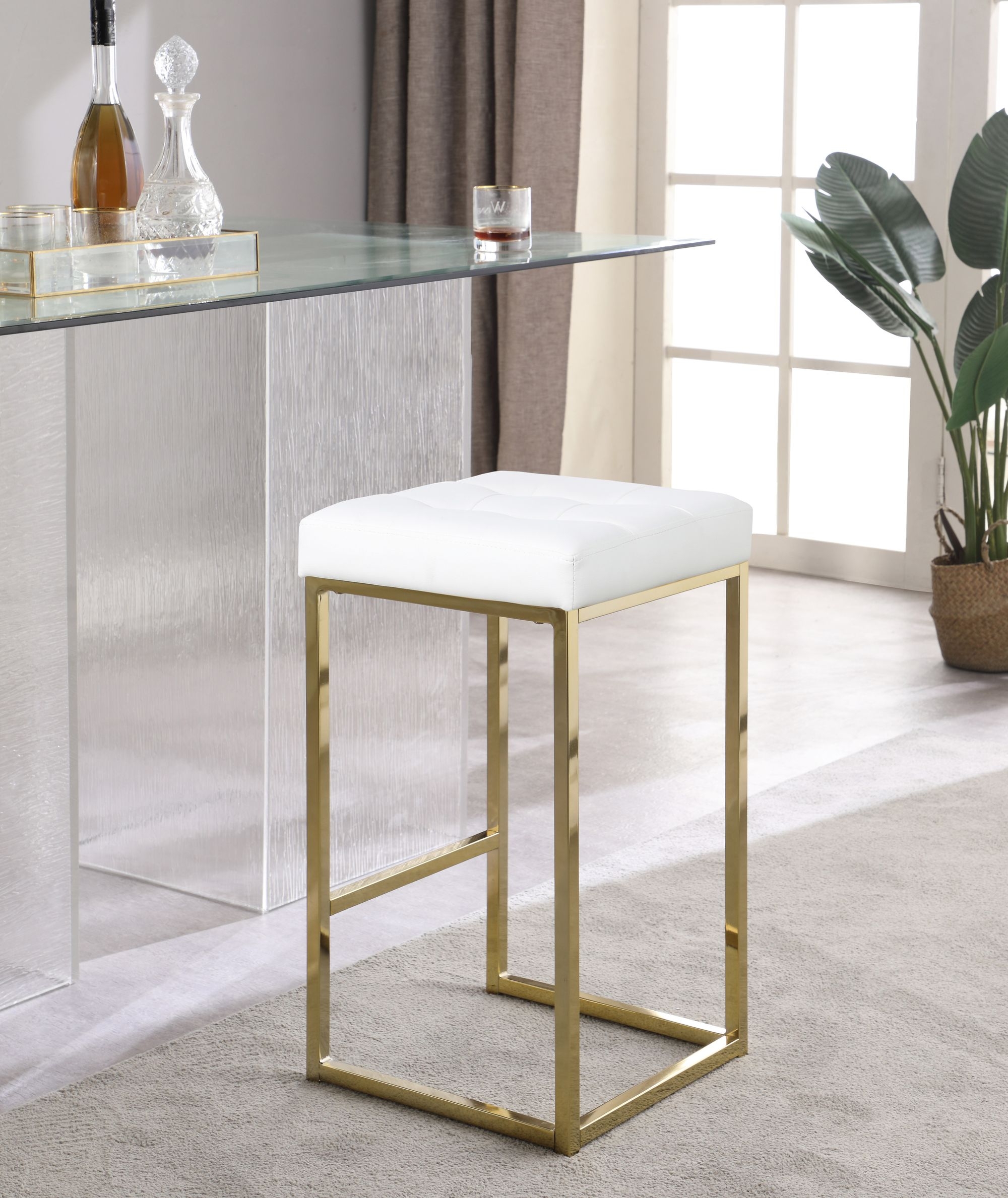 Nicola Counter Stool with Steel Base