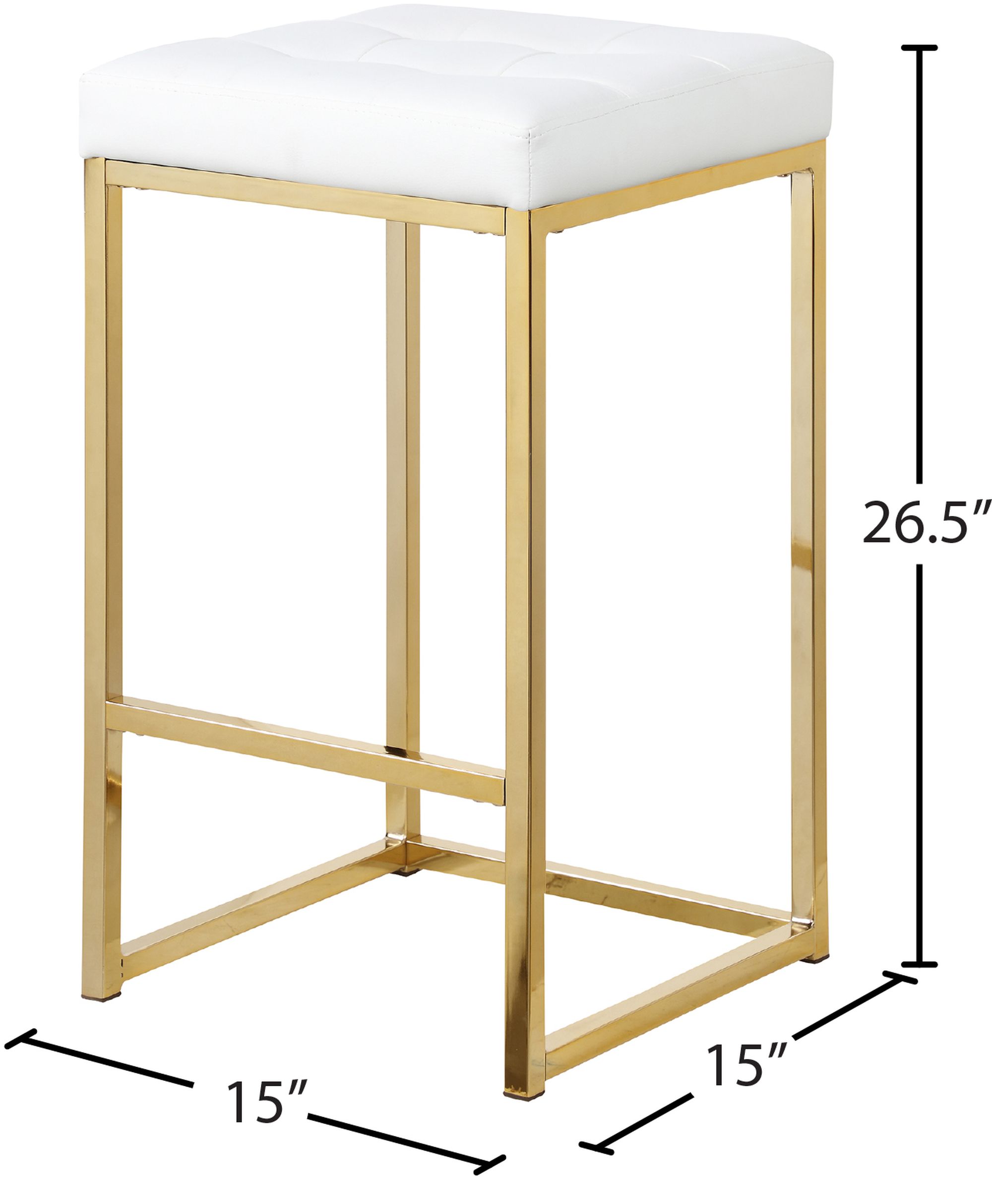 Nicola Faux Leather Counter Stool with Gold Steel Base