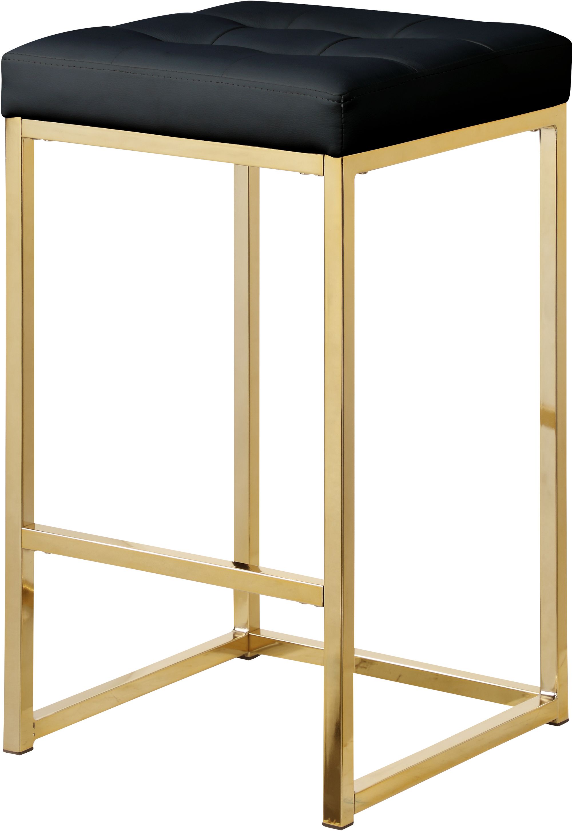 Nicola Faux Leather Counter Stool with Gold Steel Base