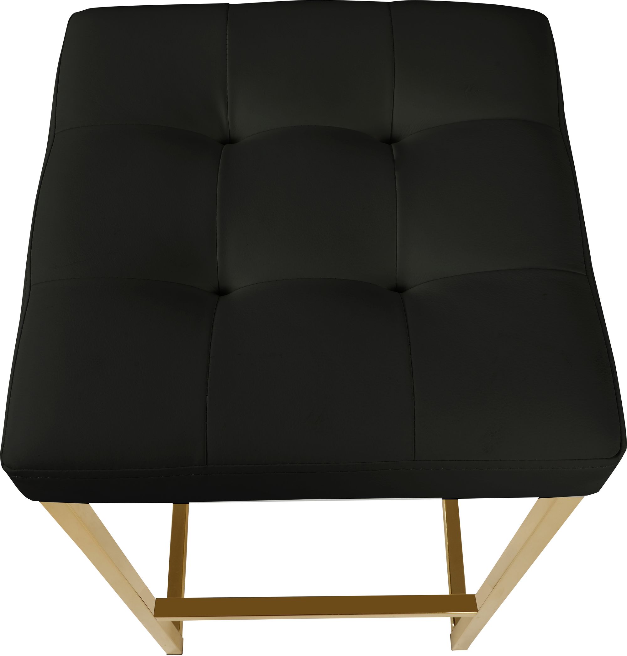 Nicola Faux Leather Counter Stool with Gold Steel Base