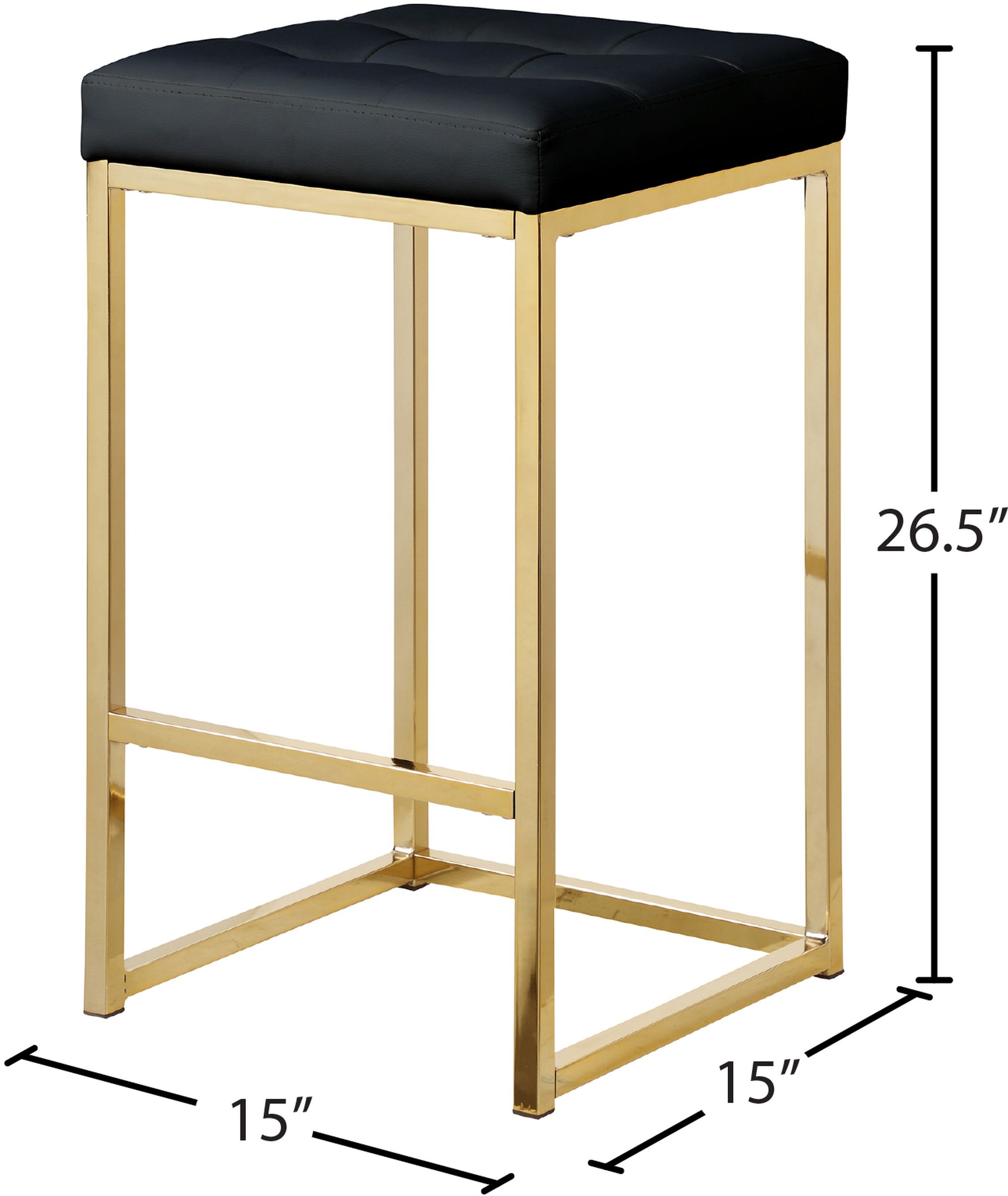 Nicola Faux Leather Counter Stool with Gold Steel Base