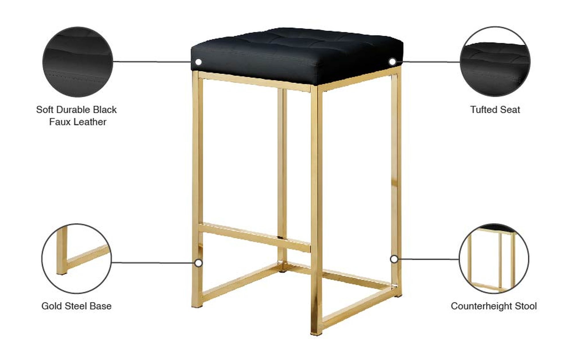 Nicola Counter Stool with Steel Base