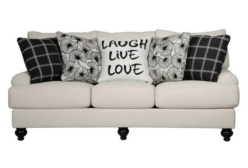 Jackson White Loveseat with Pillows