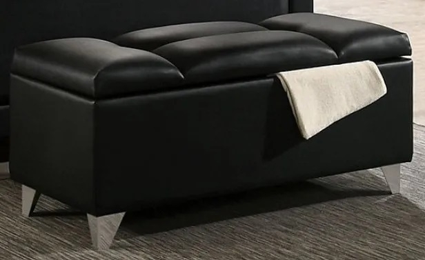 Menkar Leatherette/Wood Storage Bench