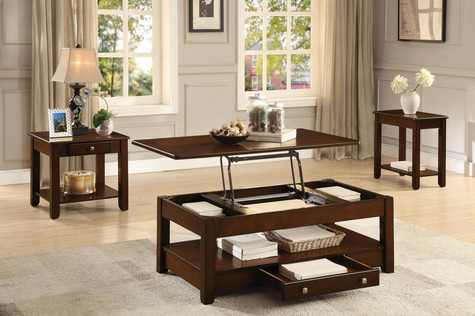 Ballwin Wood Veneer Occasional Table Set by Homelegance