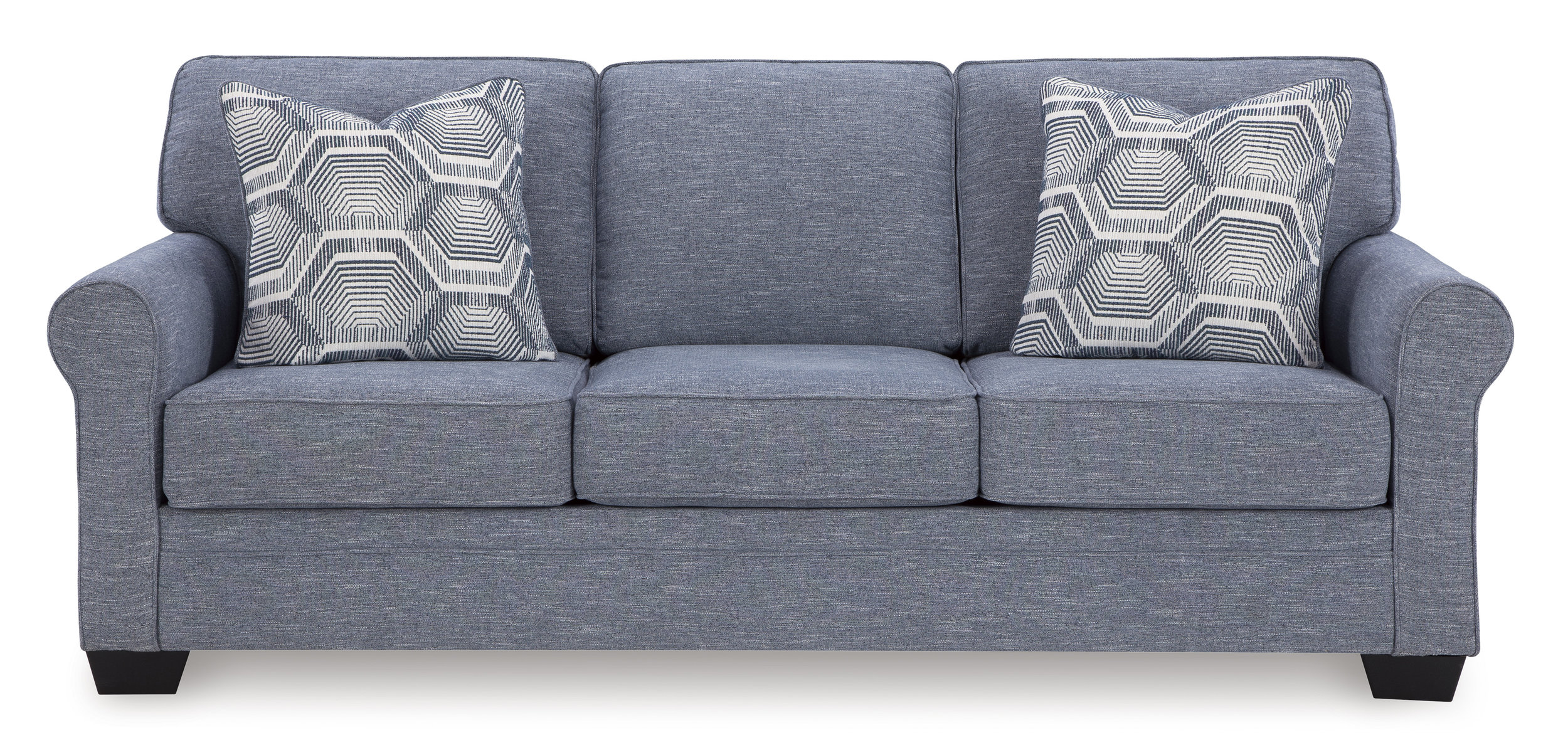 Carissa Manor Denim Sofa with 2 Pillows 