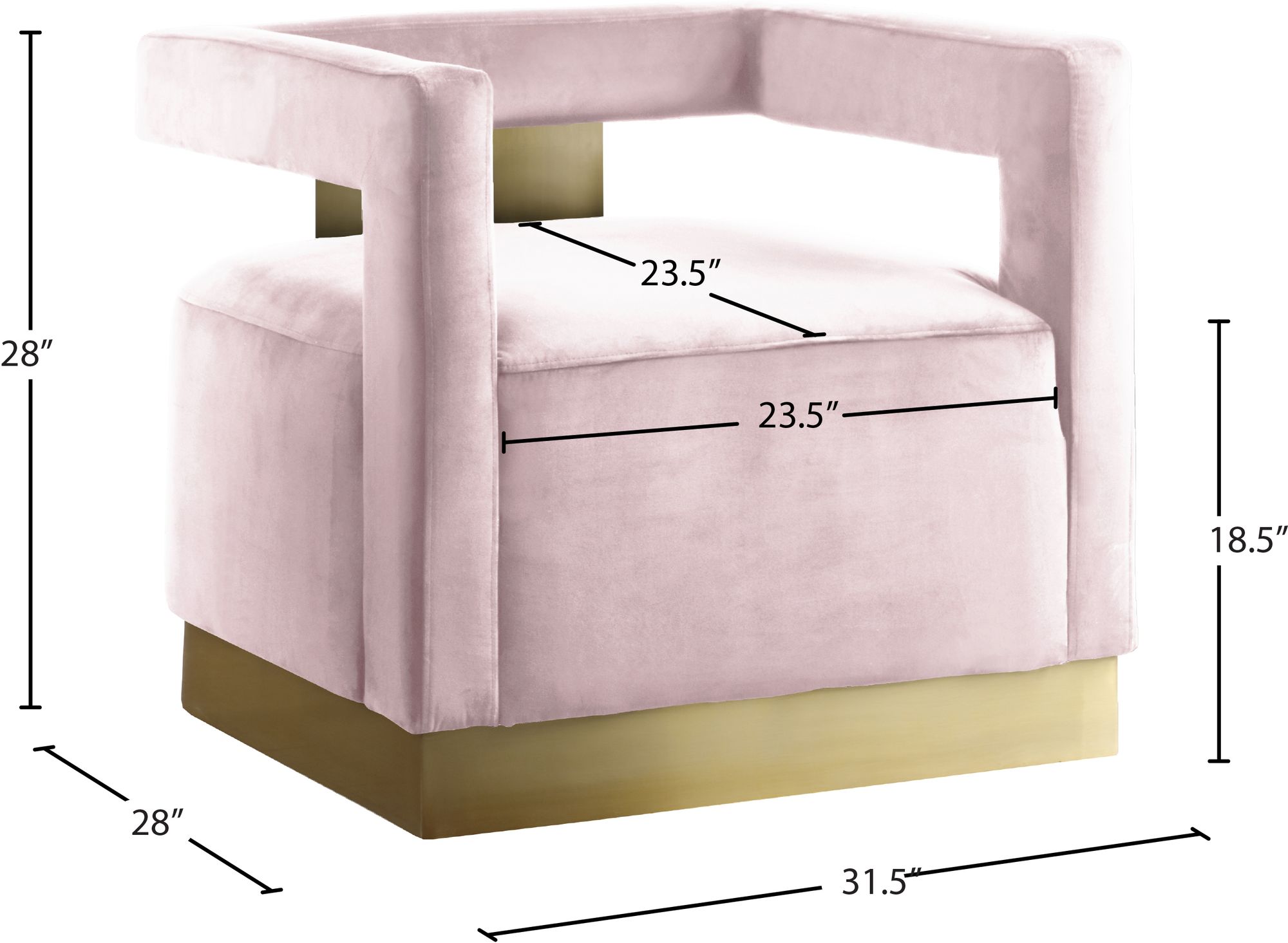 Armani Velvet Accent Chair