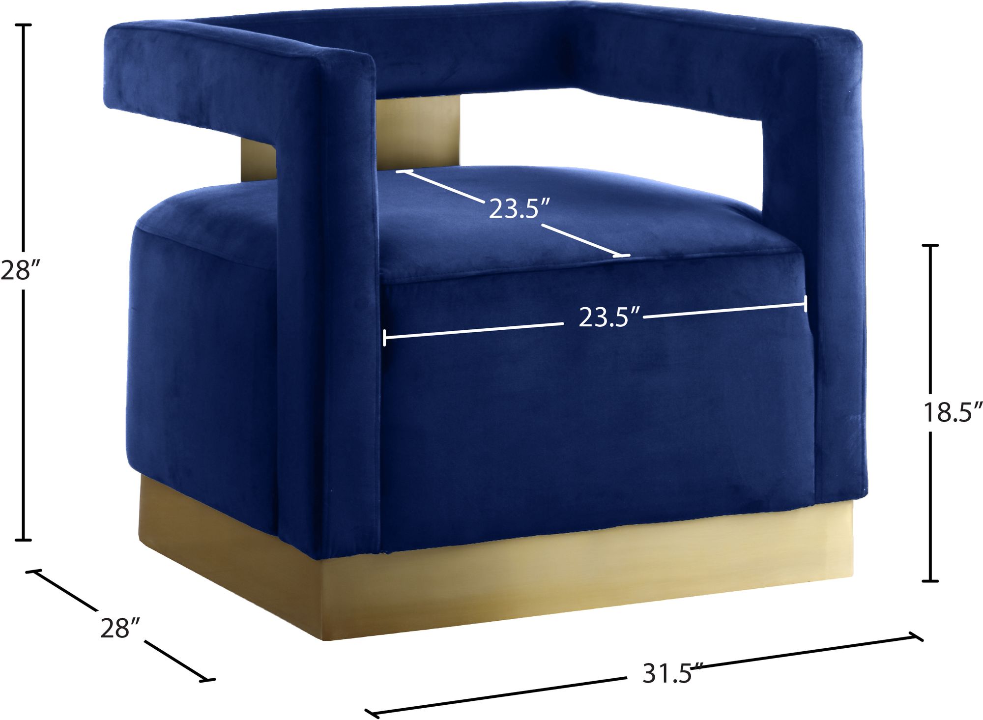 Armani Velvet Accent Chair