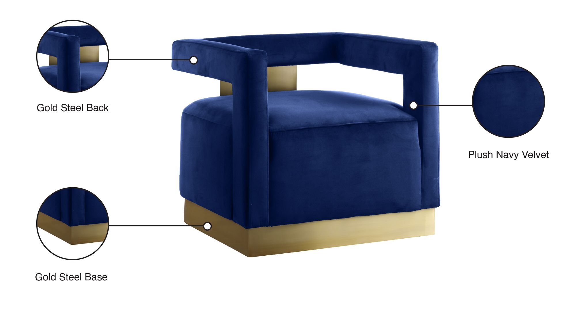 Armani Velvet Accent Chair