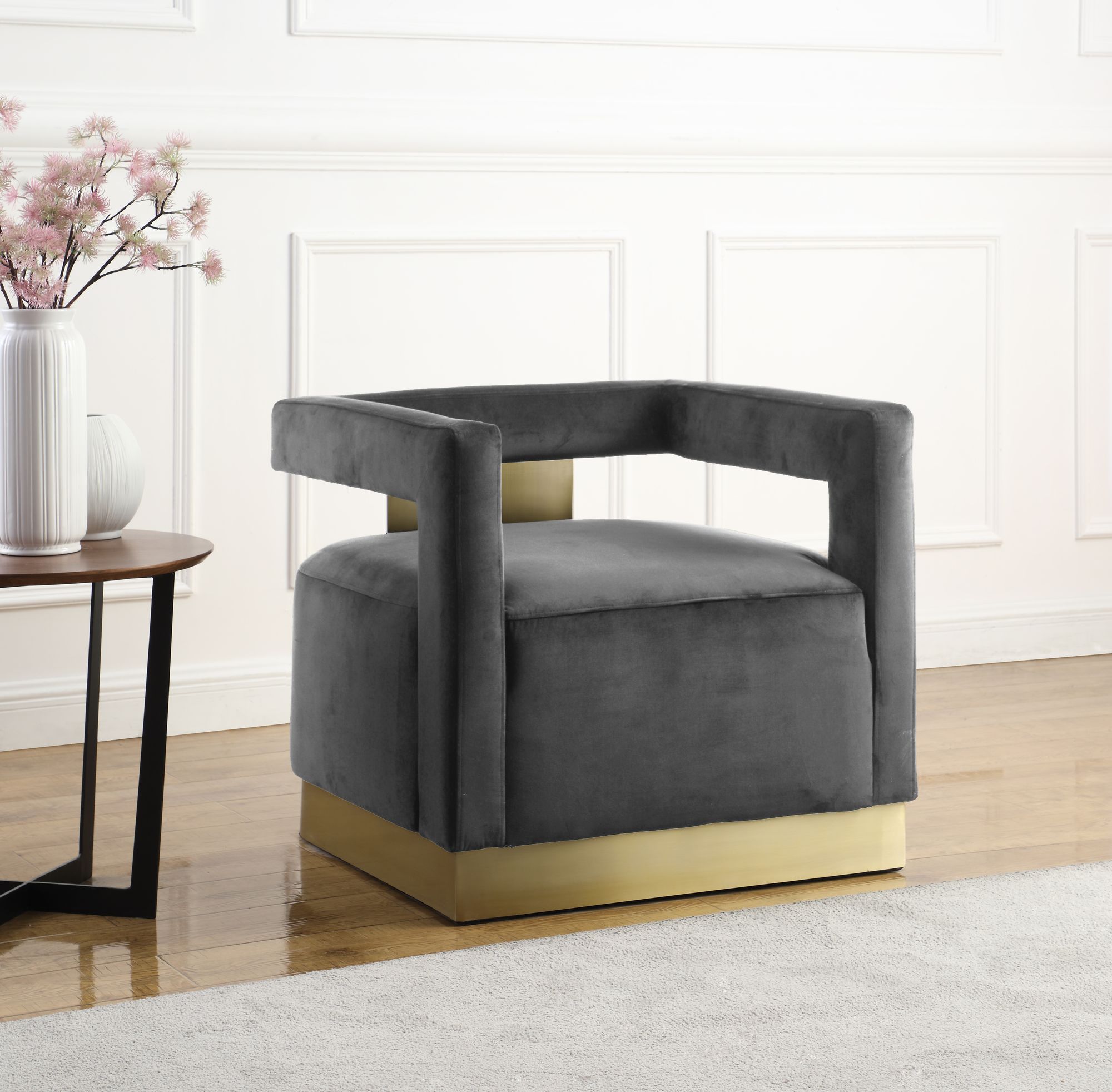 Armani Velvet Accent Chair