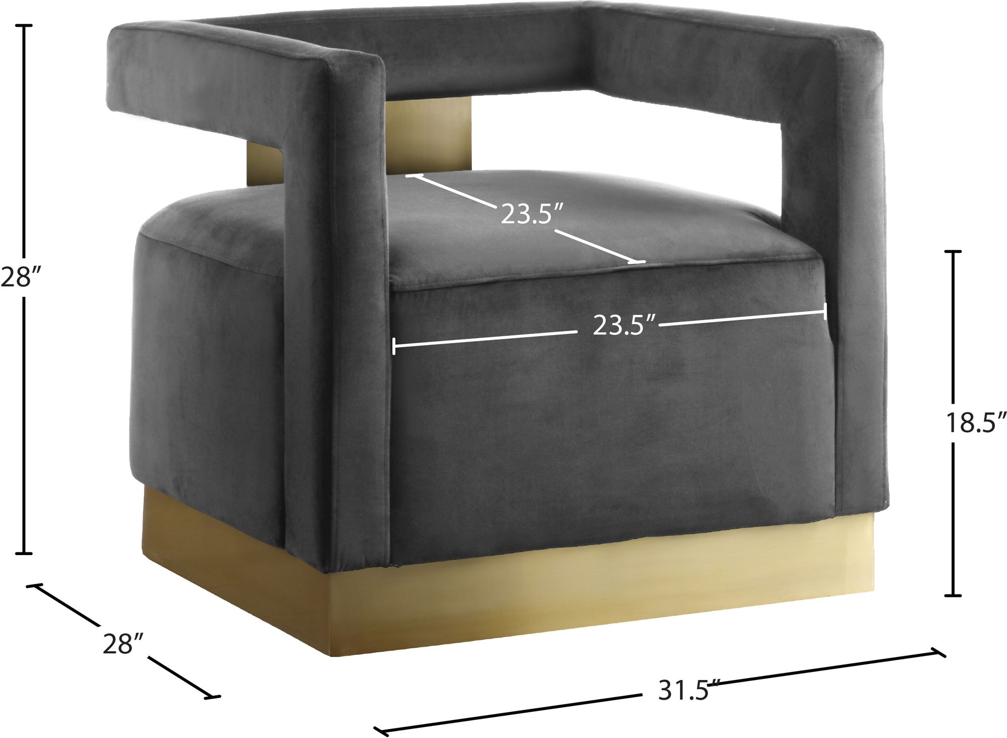 Armani Velvet Accent Chair