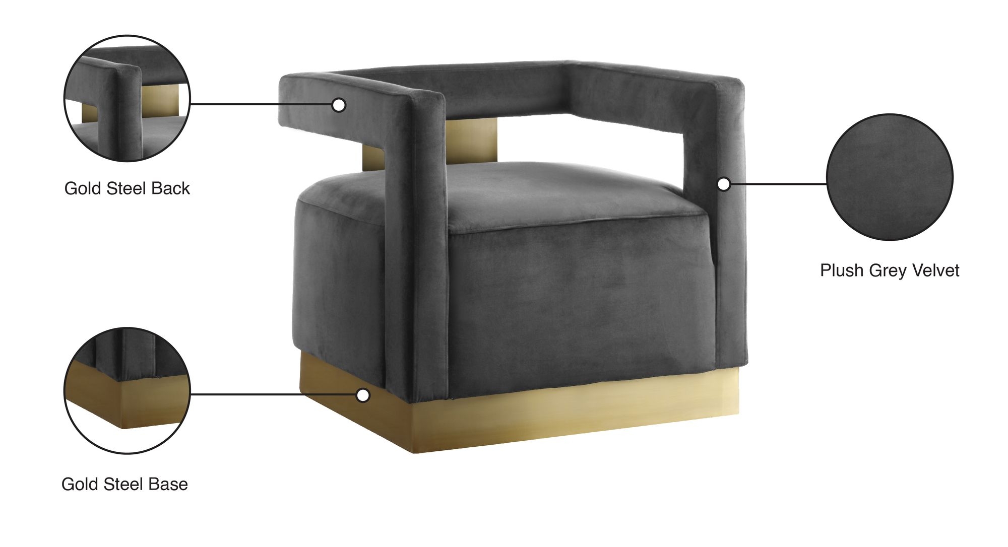 Armani Velvet Accent Chair