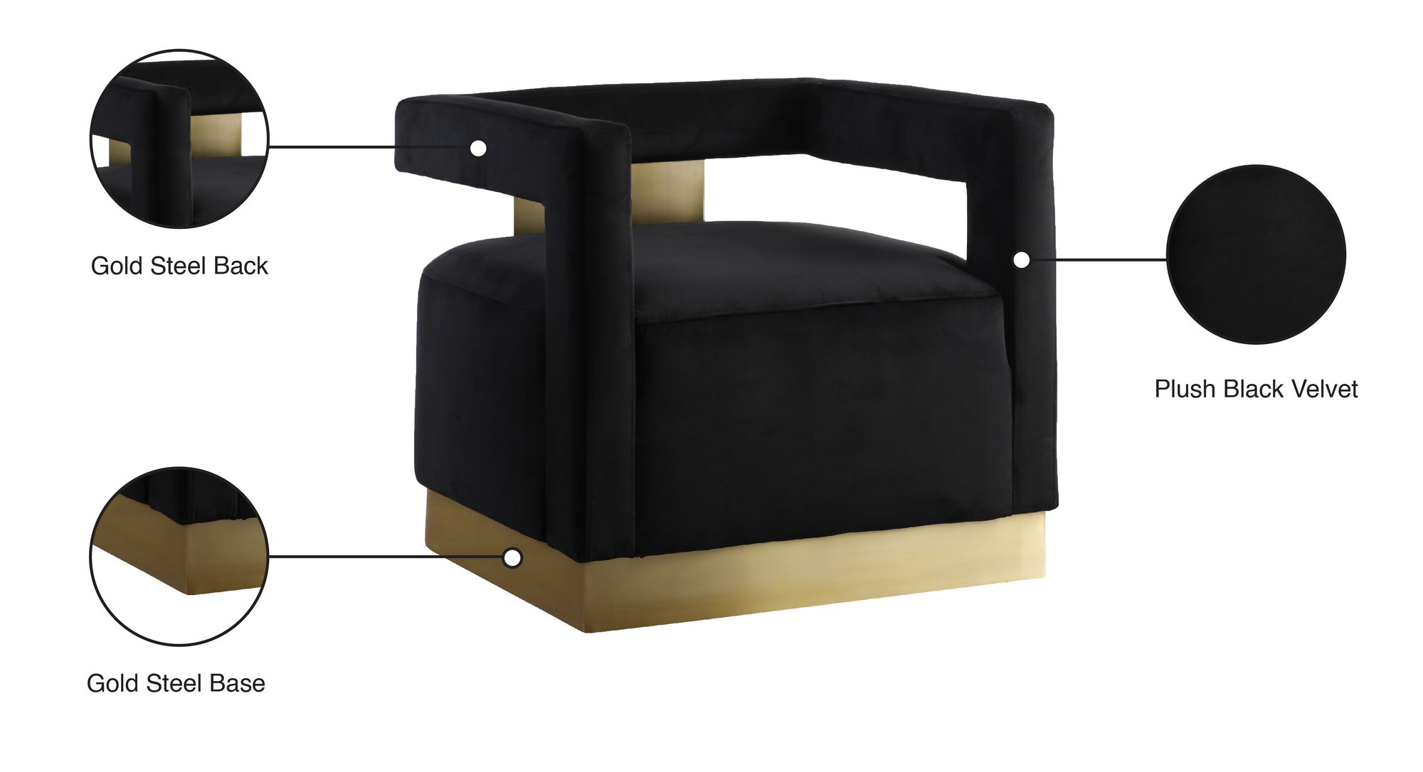 Armani Velvet Accent Chair