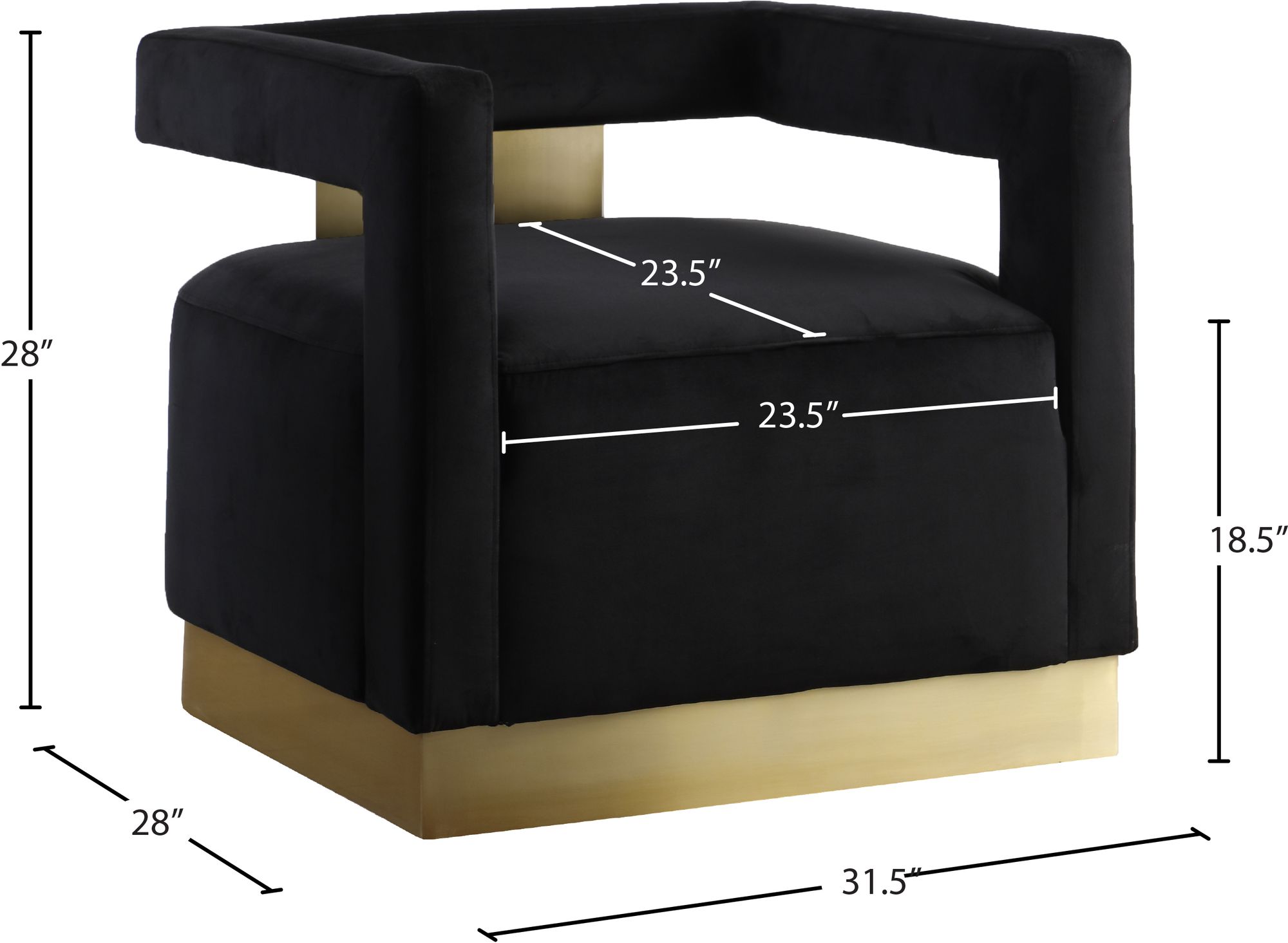 Armani Velvet Accent Chair
