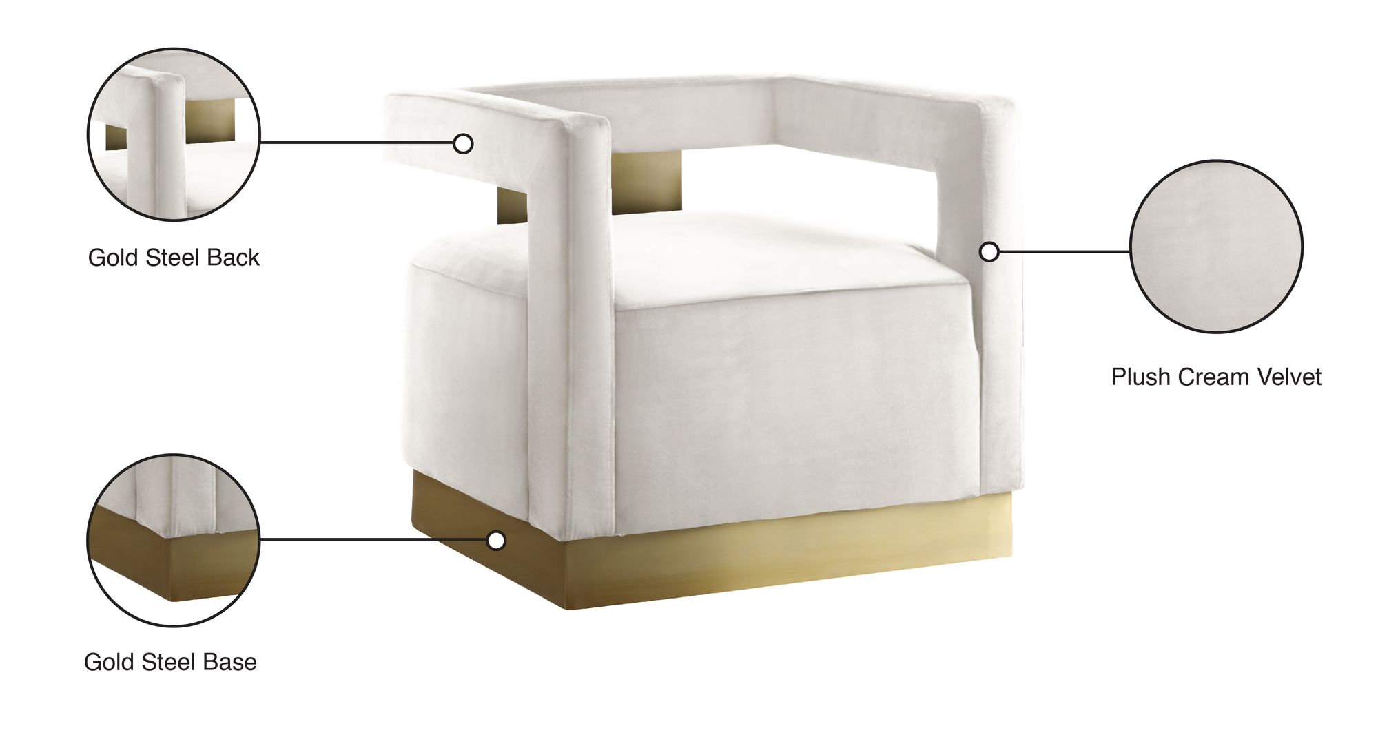 Armani Velvet Accent Chair