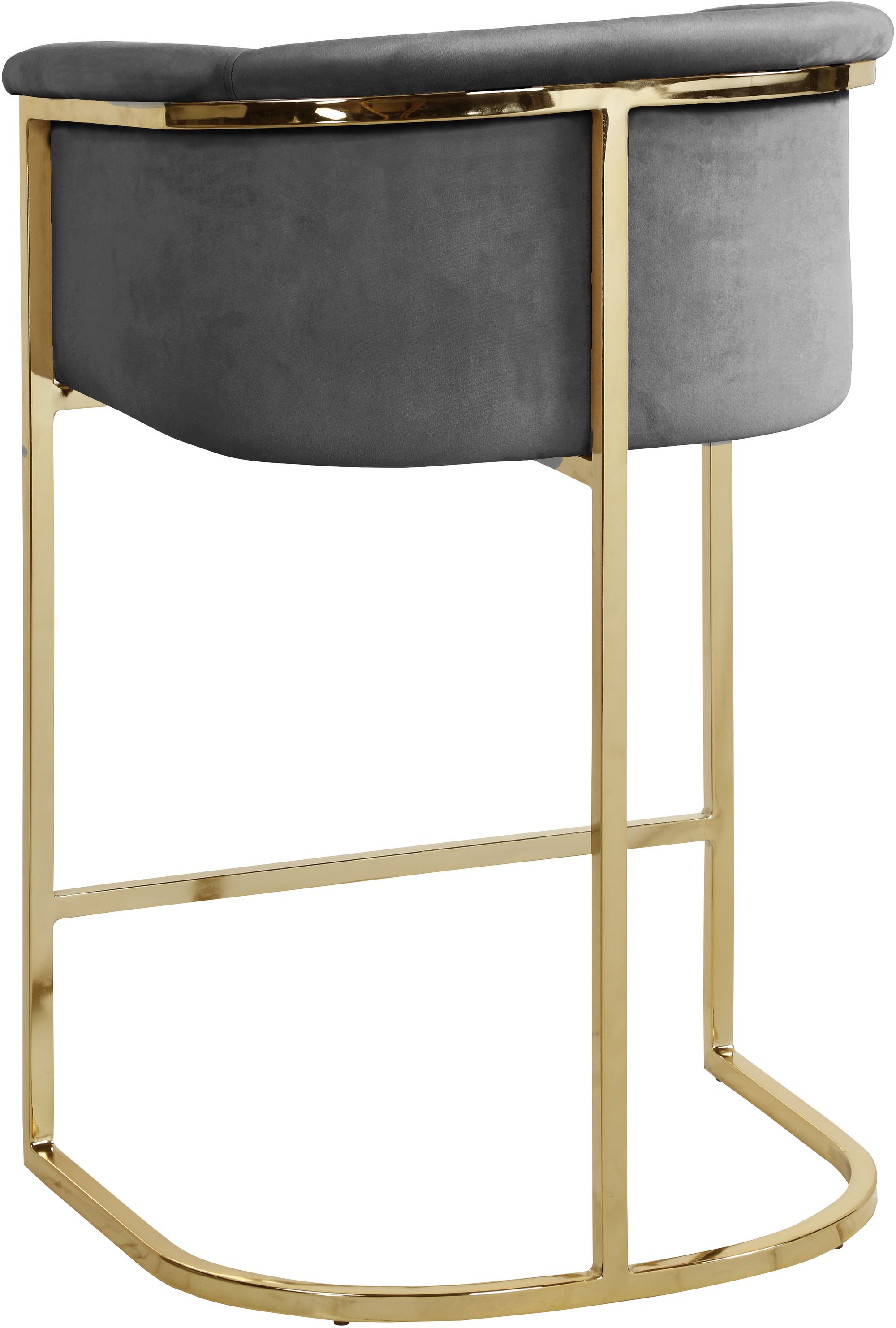Donatella Velvet Counter Stool with Gold Steel Base