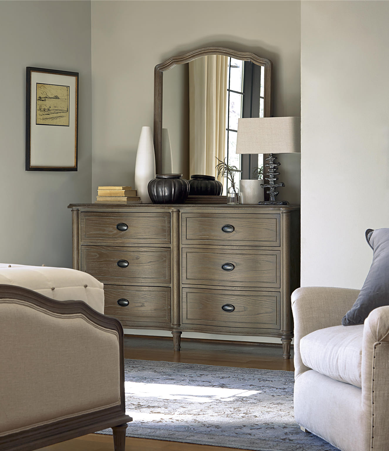 Devon Fabric/Wood Panel Bedroom Set