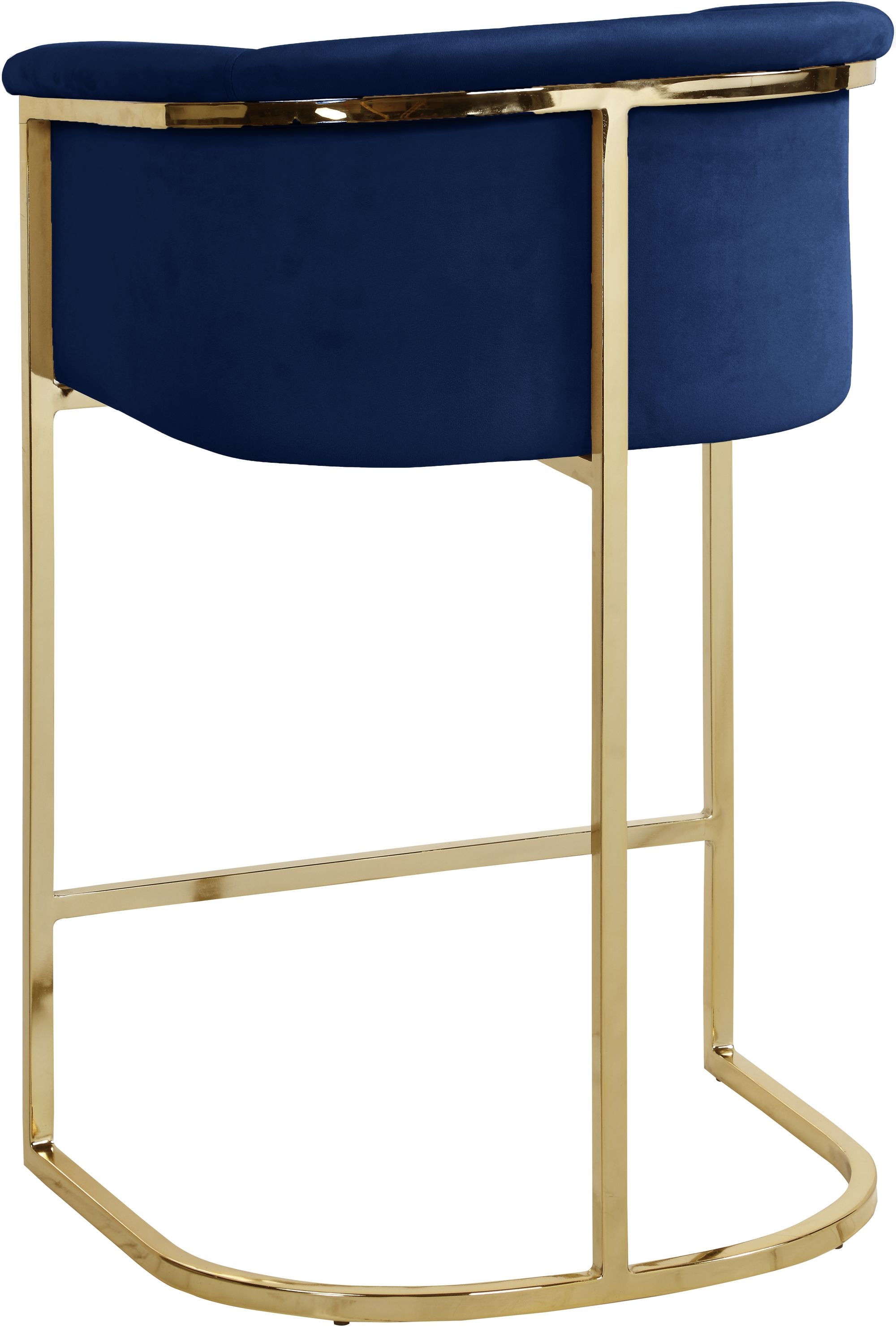 Donatella Velvet Counter Stool with Gold Steel Base