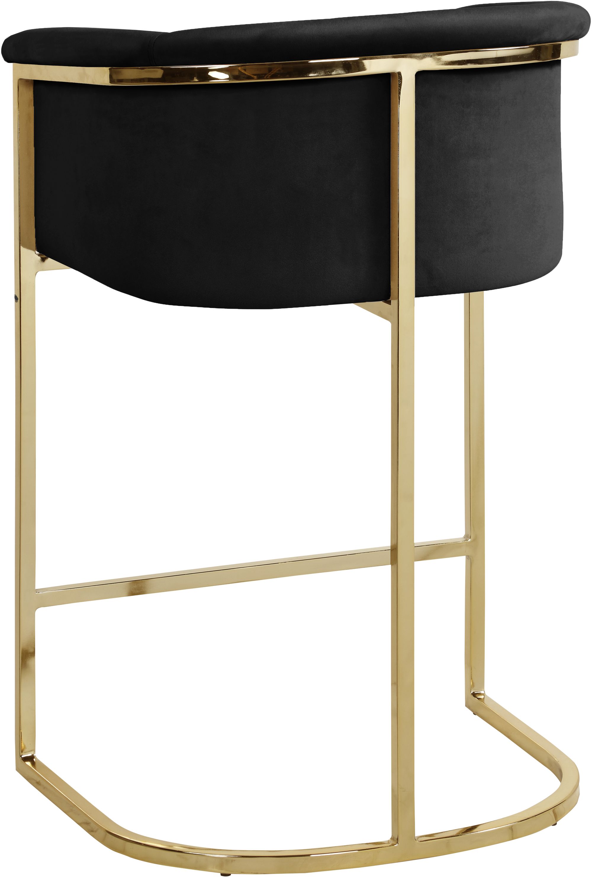 Donatella Velvet Counter Stool with Gold Steel Base