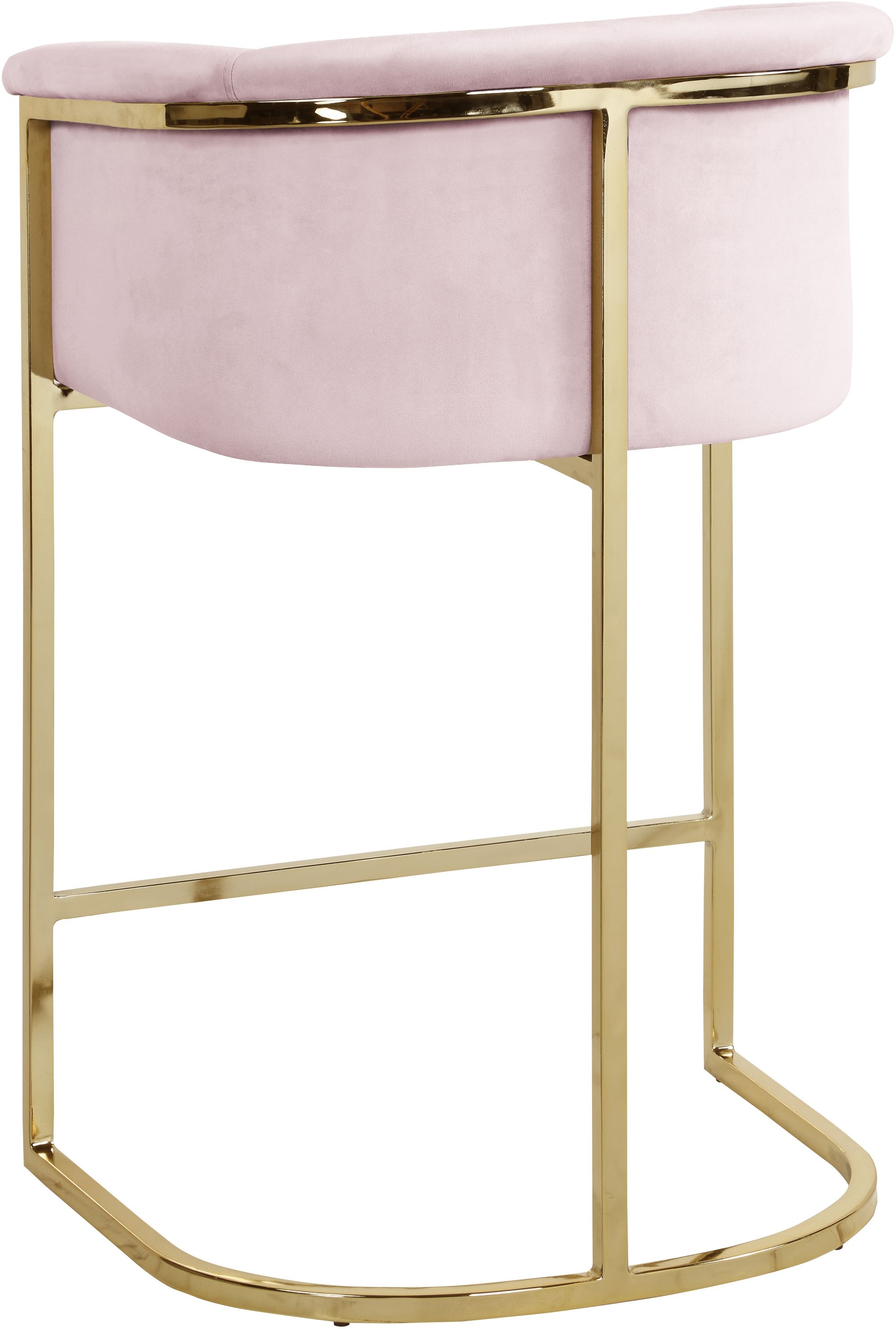 Donatella Velvet Counter Stool with Gold Steel Base