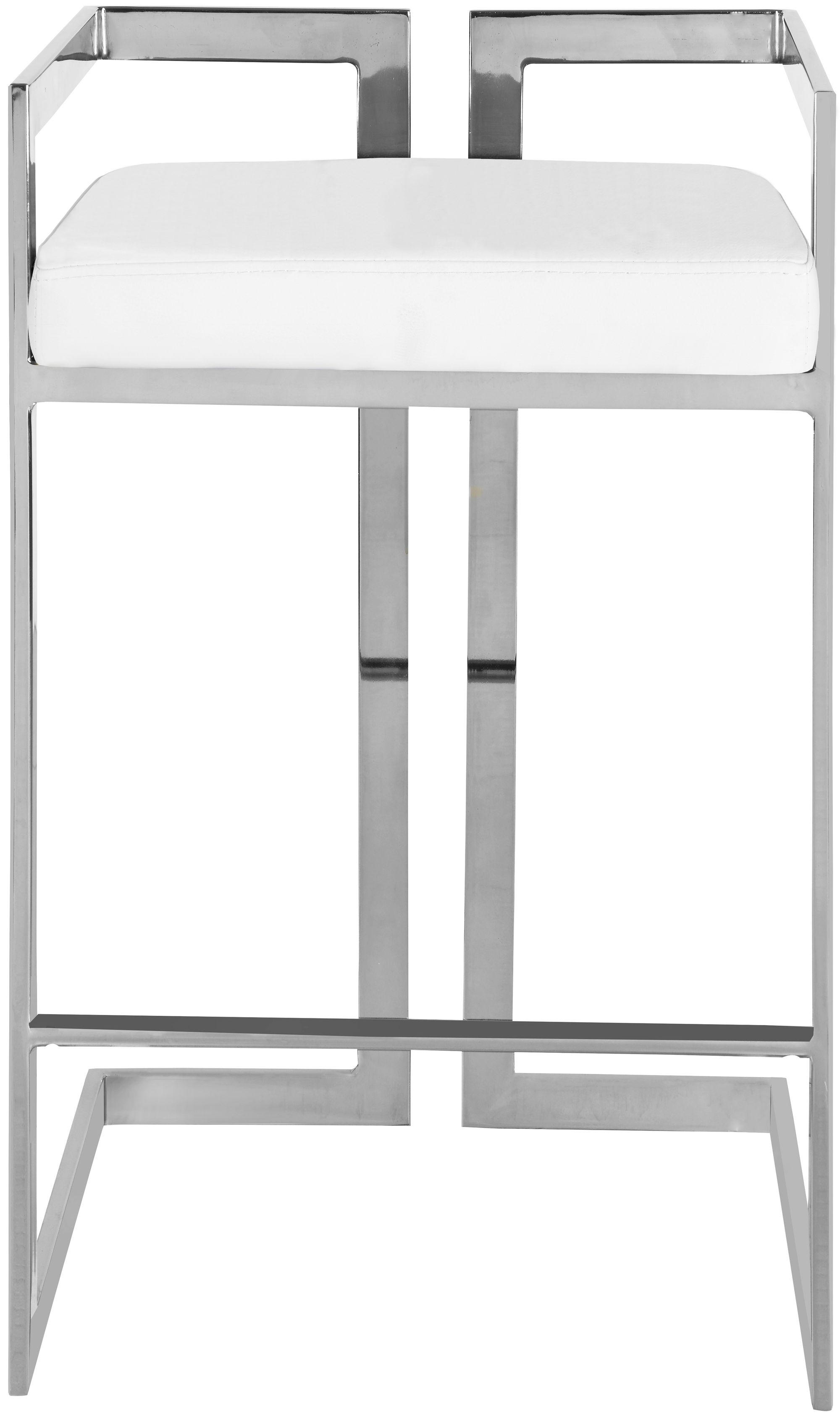 Ezra Faux Leather Counter Stool with Chrome Steel Base