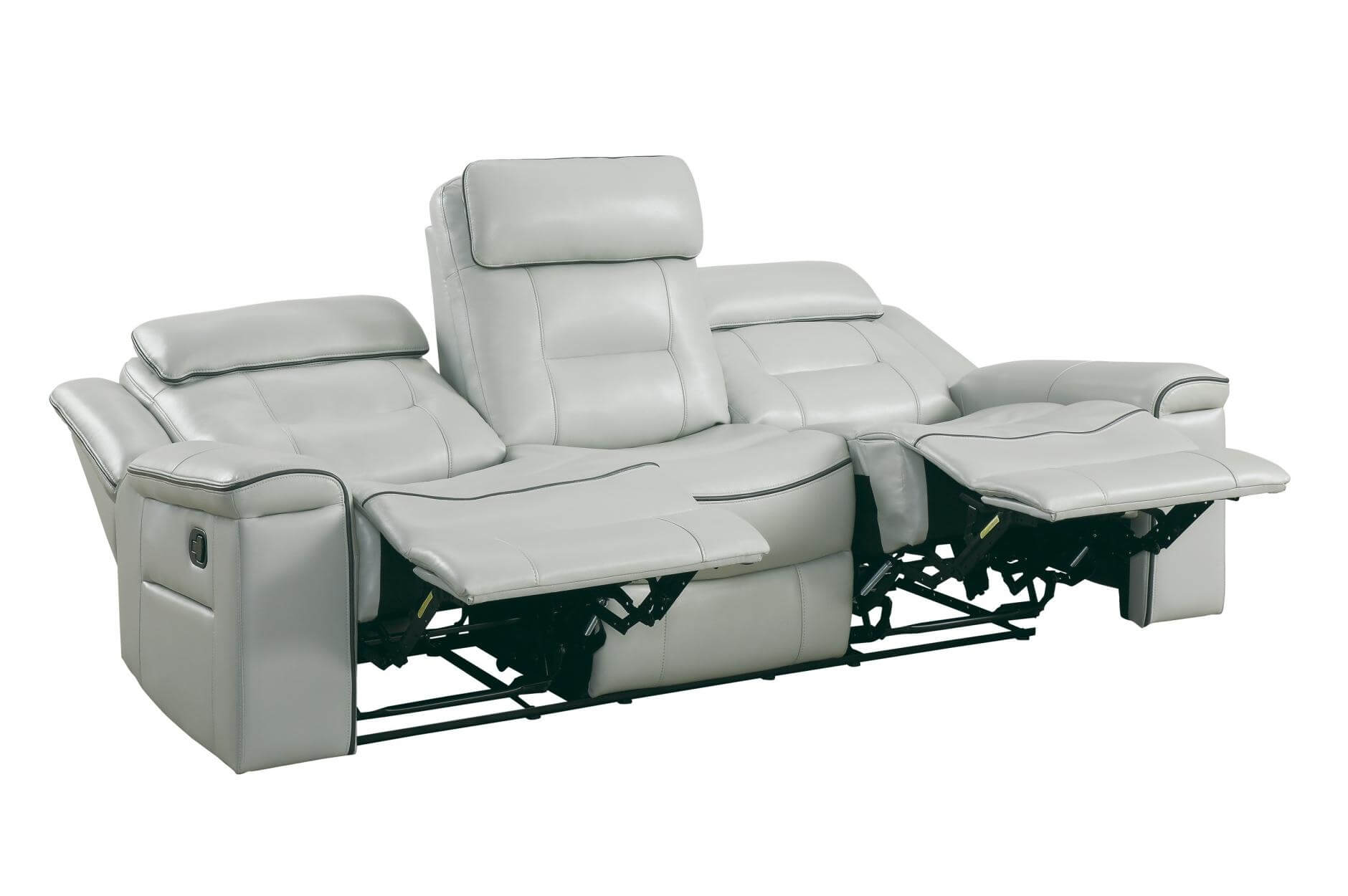 Darwan Leather Gel Match Double Lay Flat Reclining Sofa by Homelegance