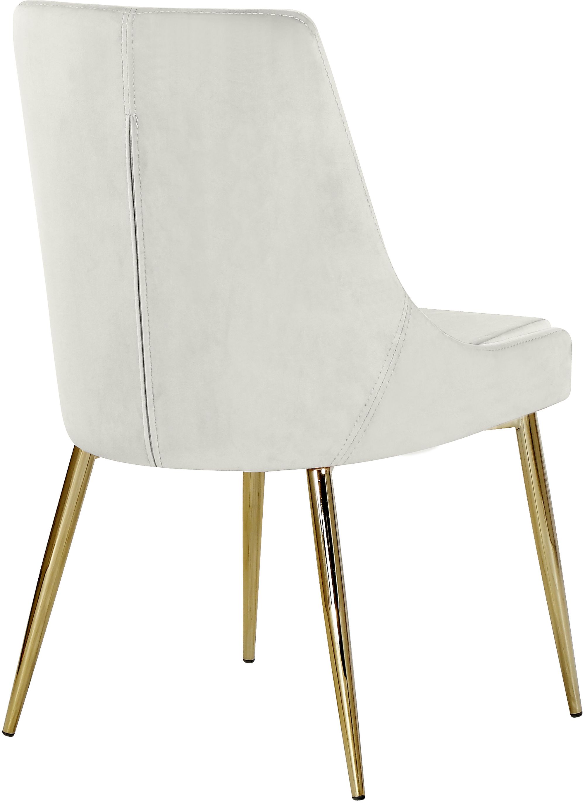 Karina Velvet Dining Chair with Polished Gold Metal Frame
