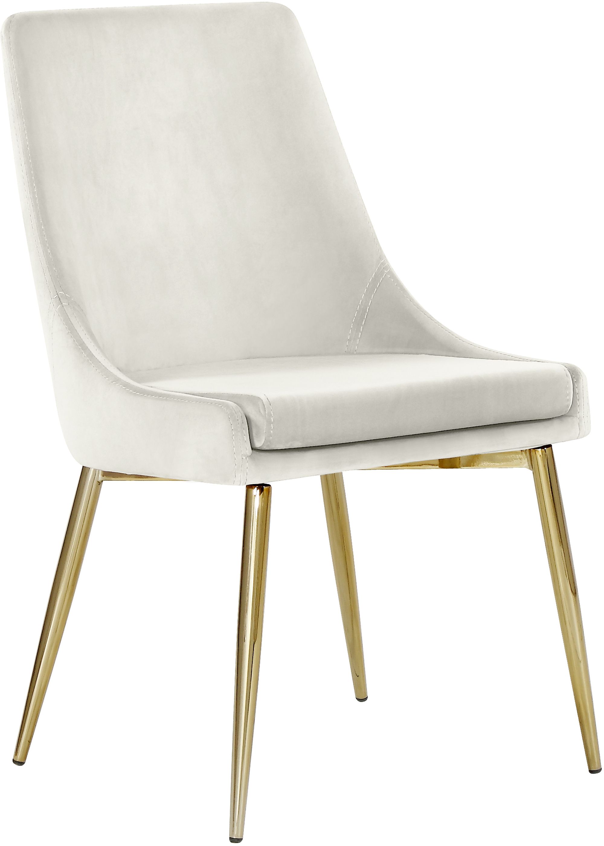 Karina Velvet Dining Chair with Polished Gold Metal Frame