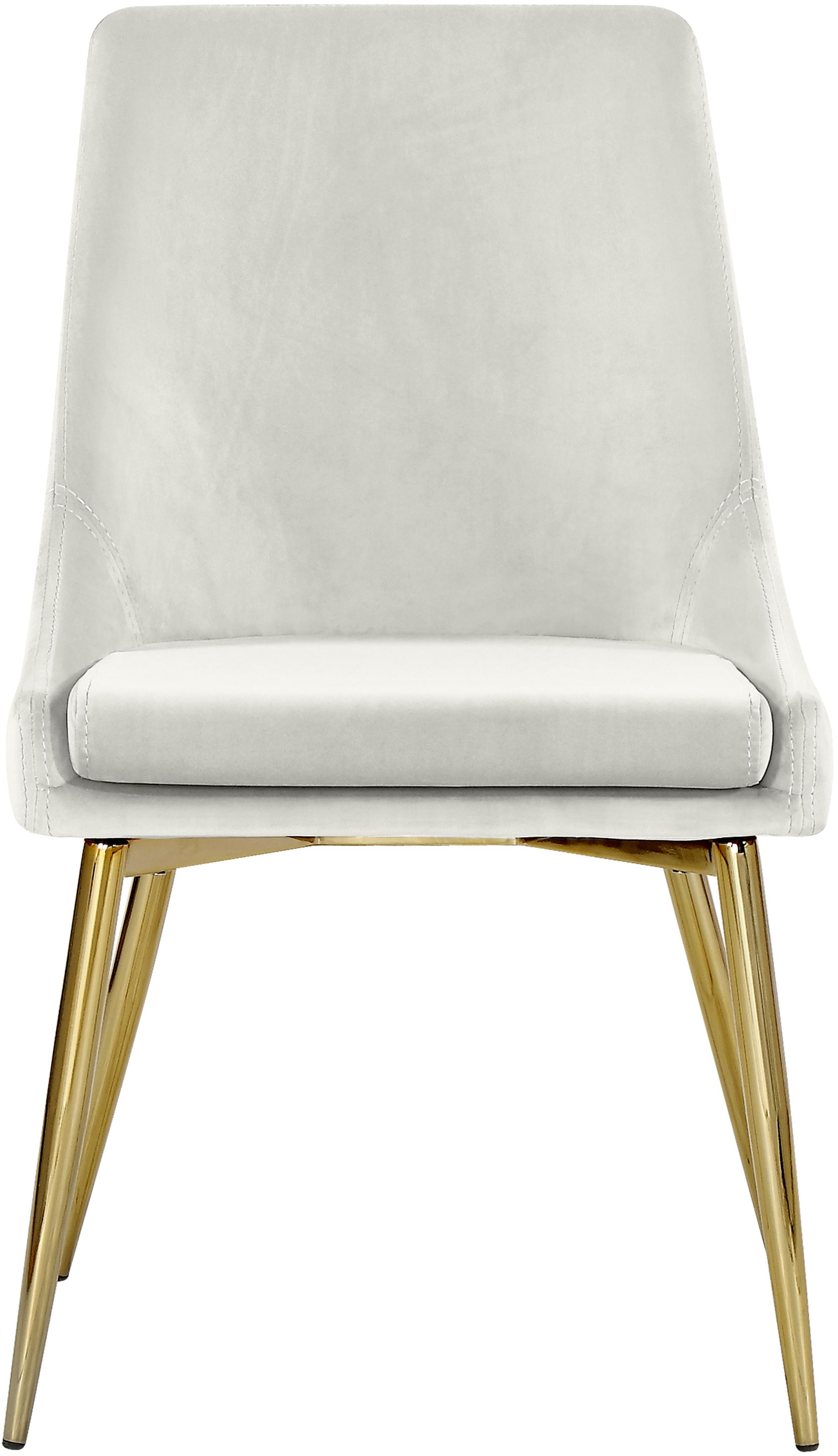 Karina Velvet Dining Chair with Polished Gold Metal Frame