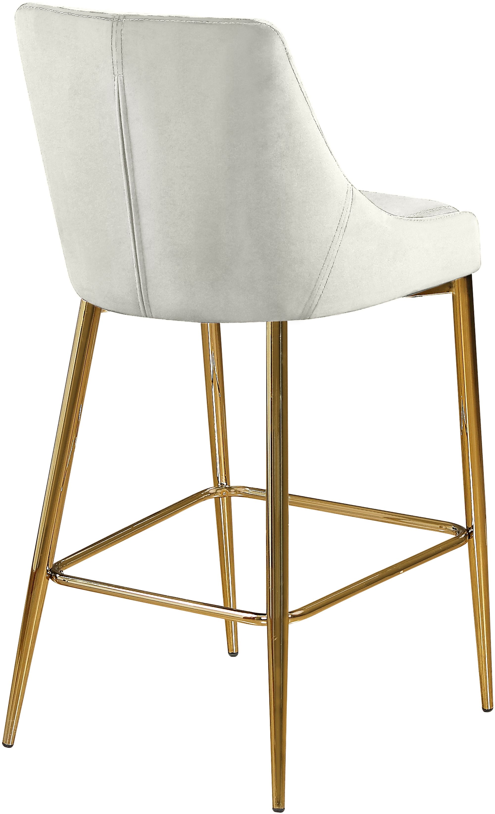 Karina Velvet Counter Stool with Polished Gold Metal Frame