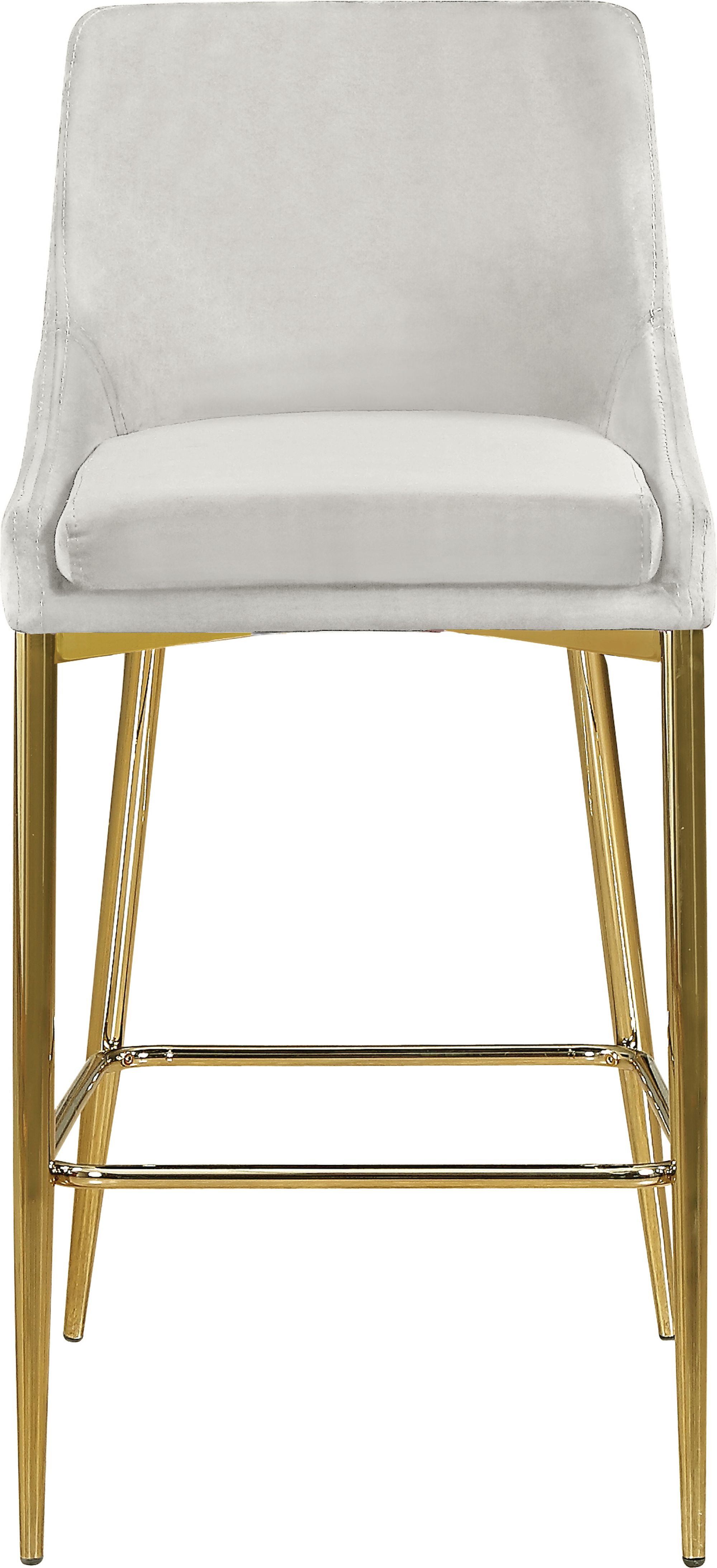Karina Velvet Counter Stool with Polished Gold Metal Frame