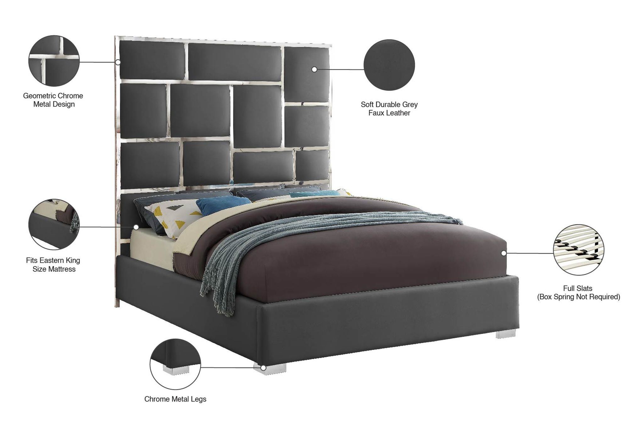 Milan Faux Leather King Size Bed