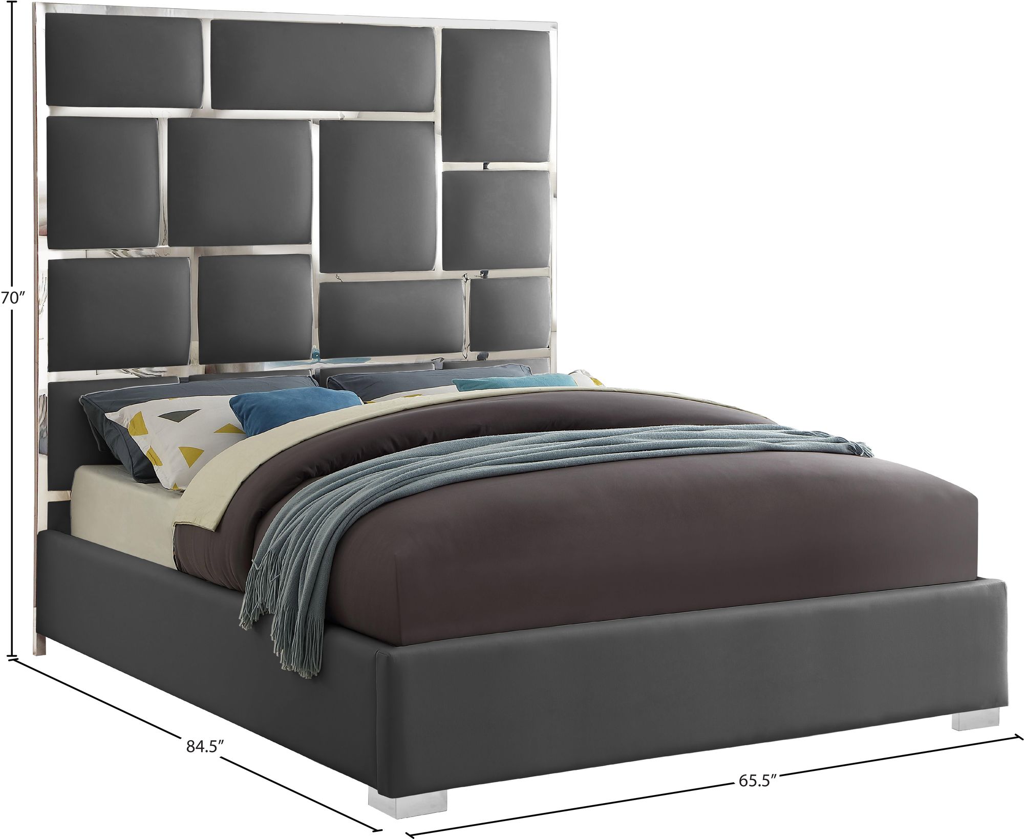 Milan Faux Leather Queen Size Bed