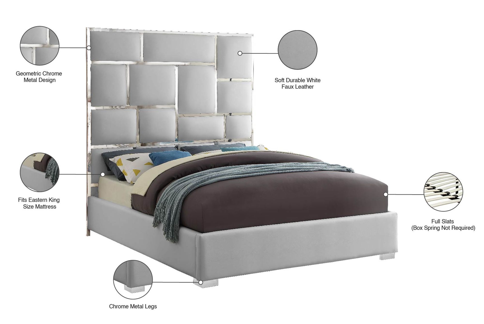 Milan Faux Leather King Size Bed