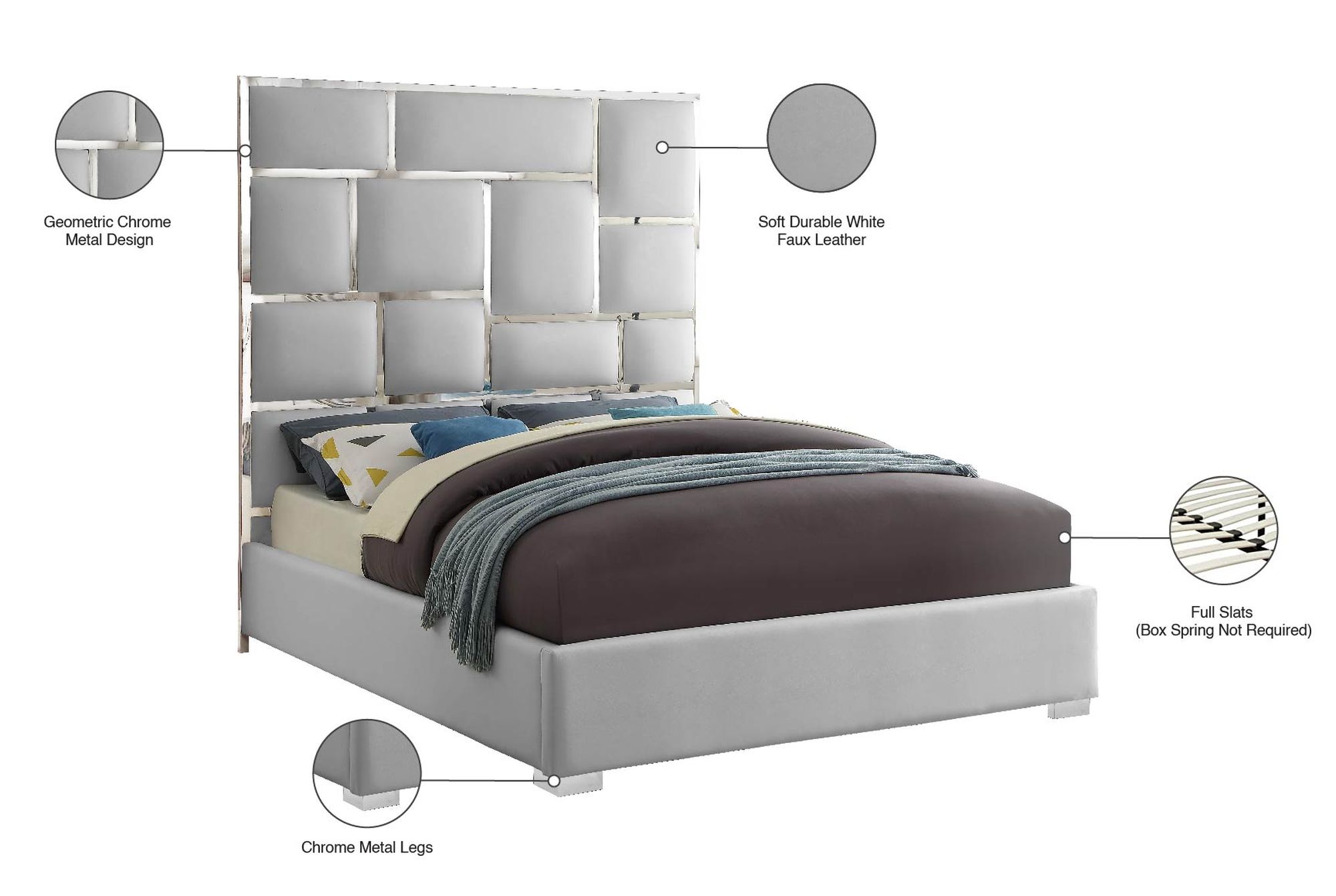 Milan Faux Leather Queen Size Bed