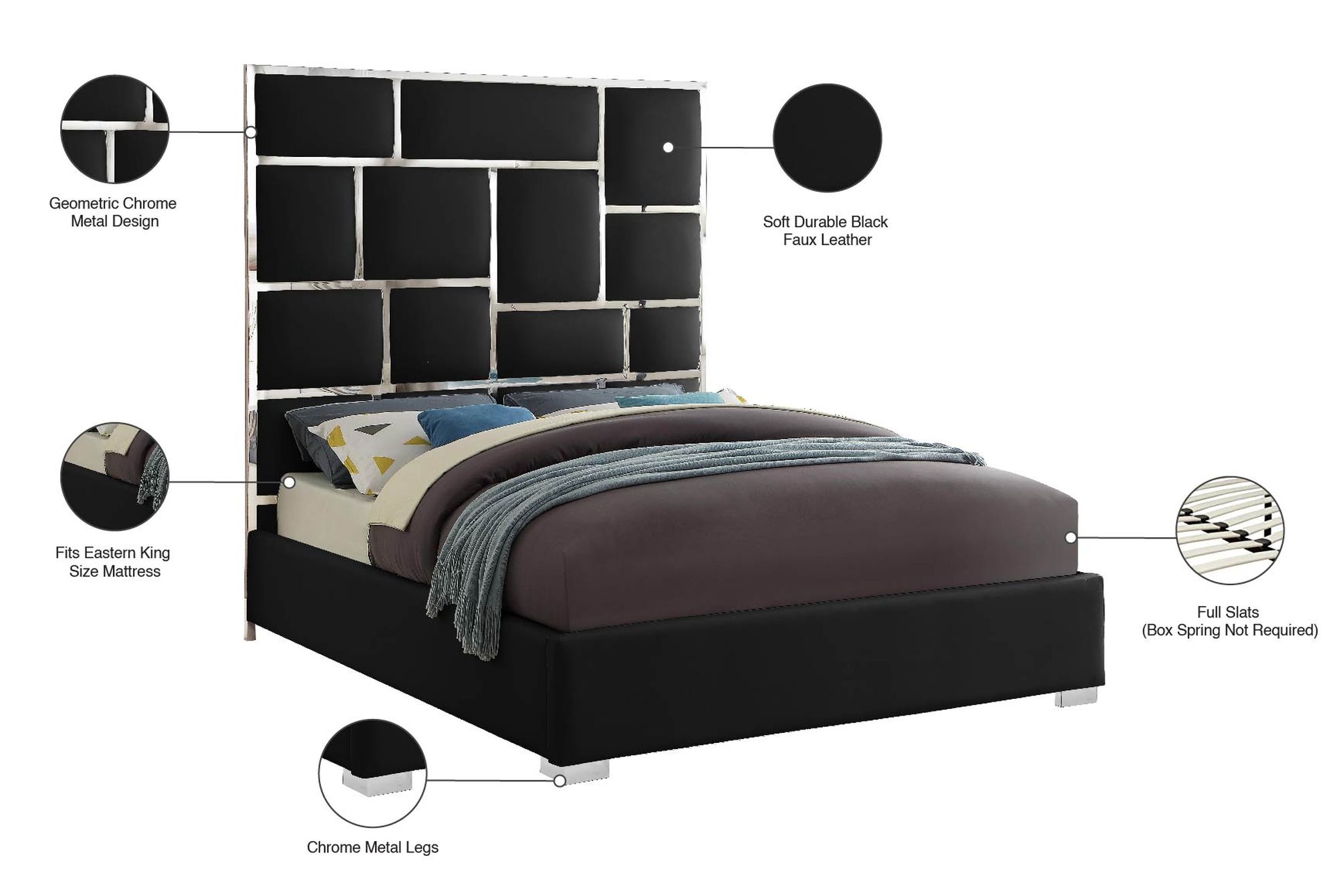 Milan Faux Leather King Size Bed
