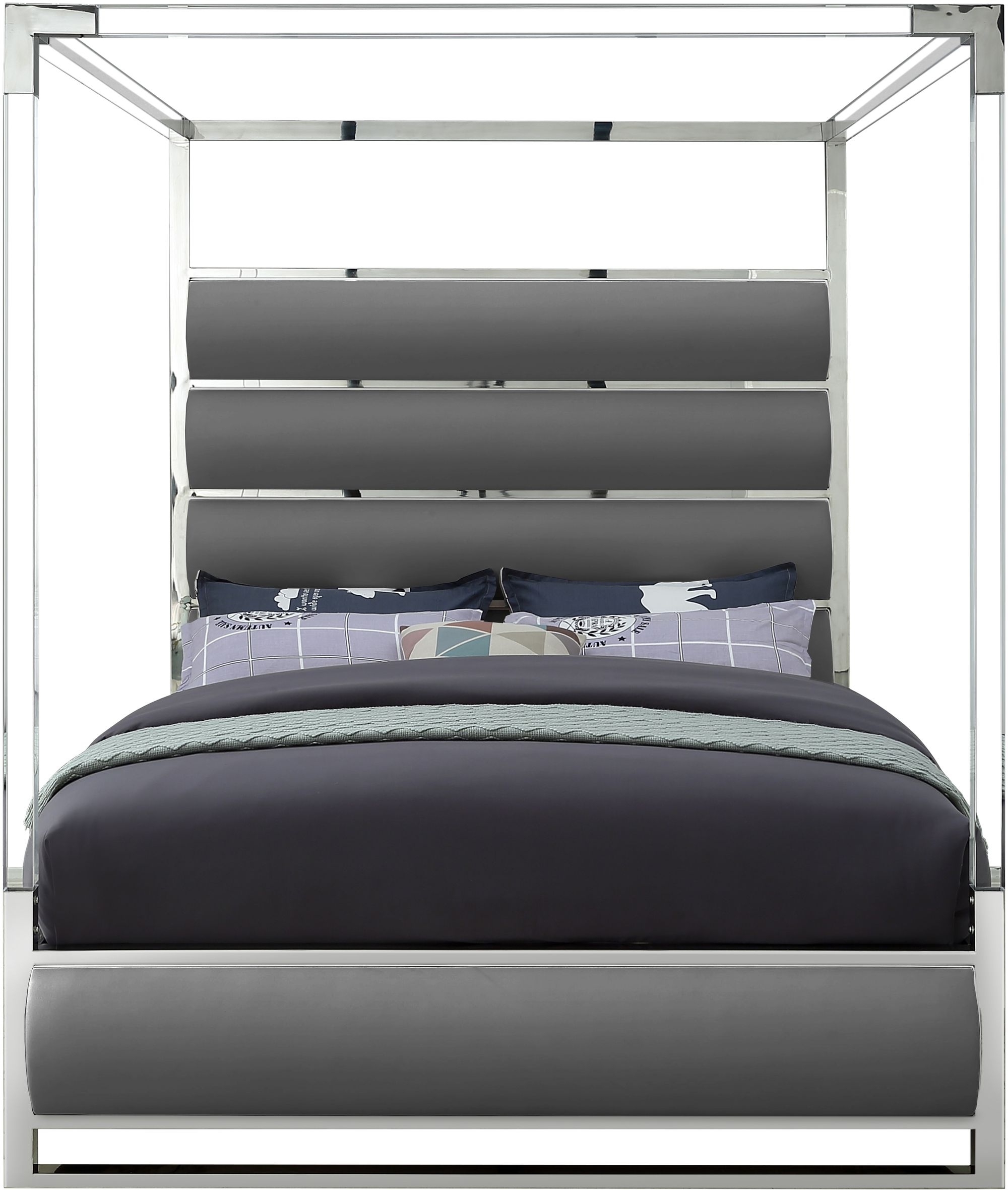 Encore Faux Leather Canopy Bed