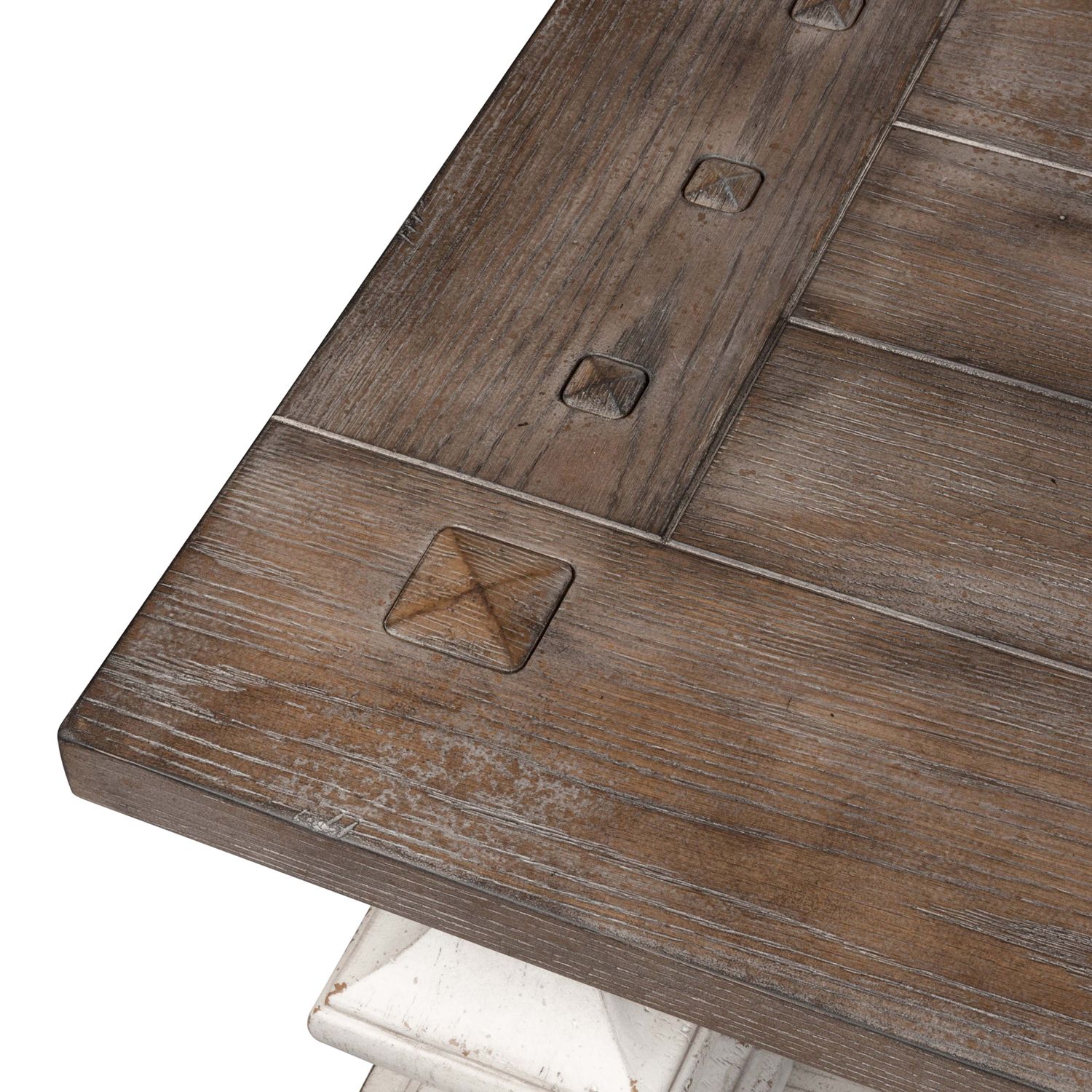 Sedona Rustic Distressed Wood Cocktail Table Set - White & Gravel