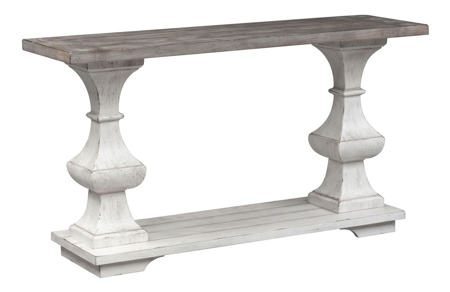 Sedona Rustic Distressed Wood Cocktail Table Set - White & Gravel