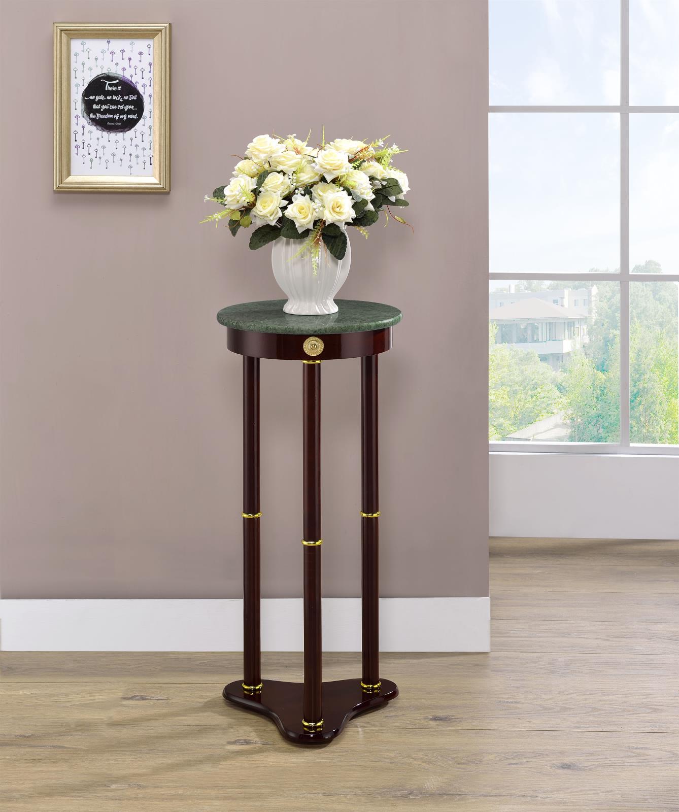Edie Round Marble Top Accent Table