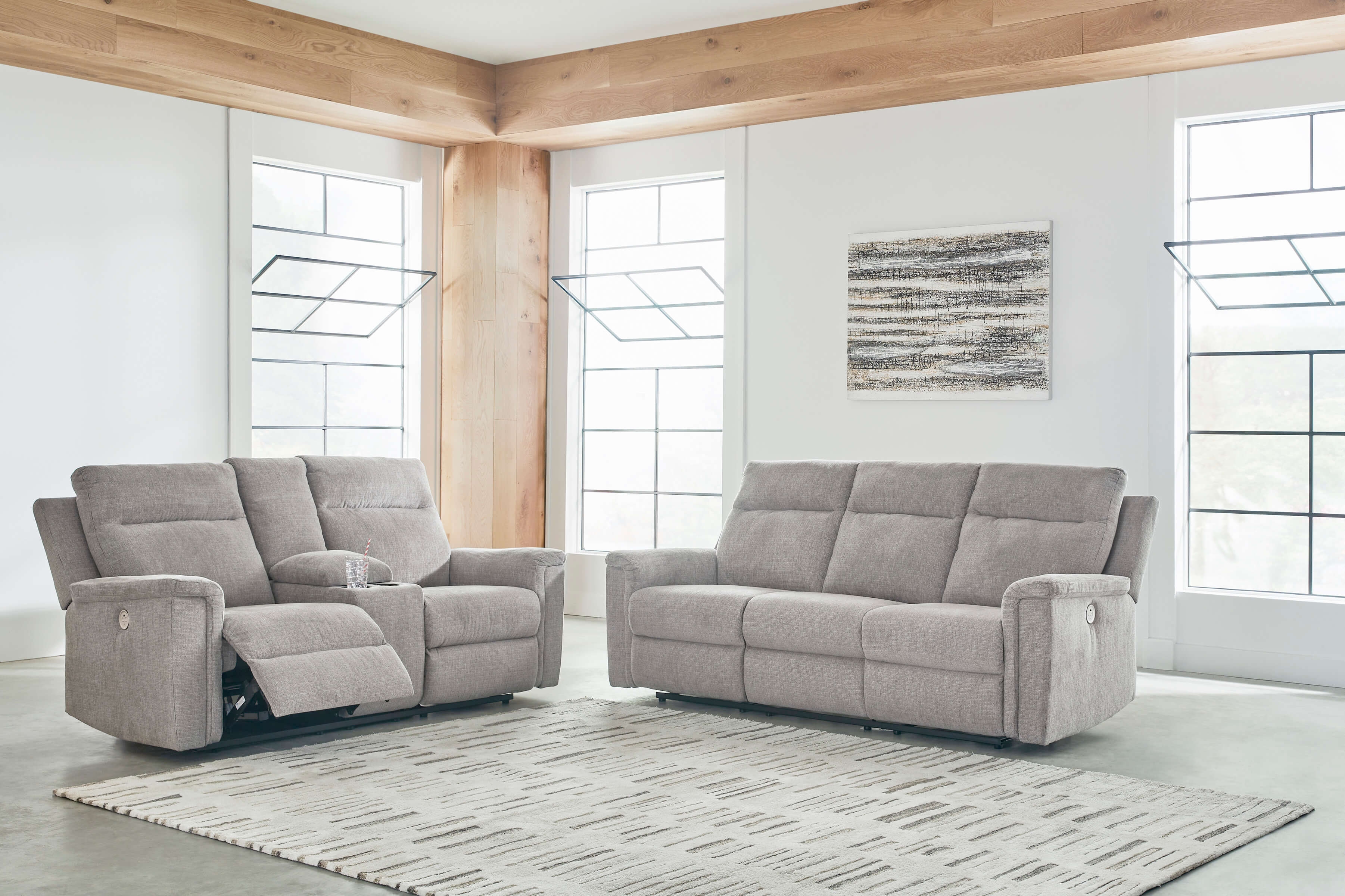 Ashley Barnsana Polyester Sofa and loveseat