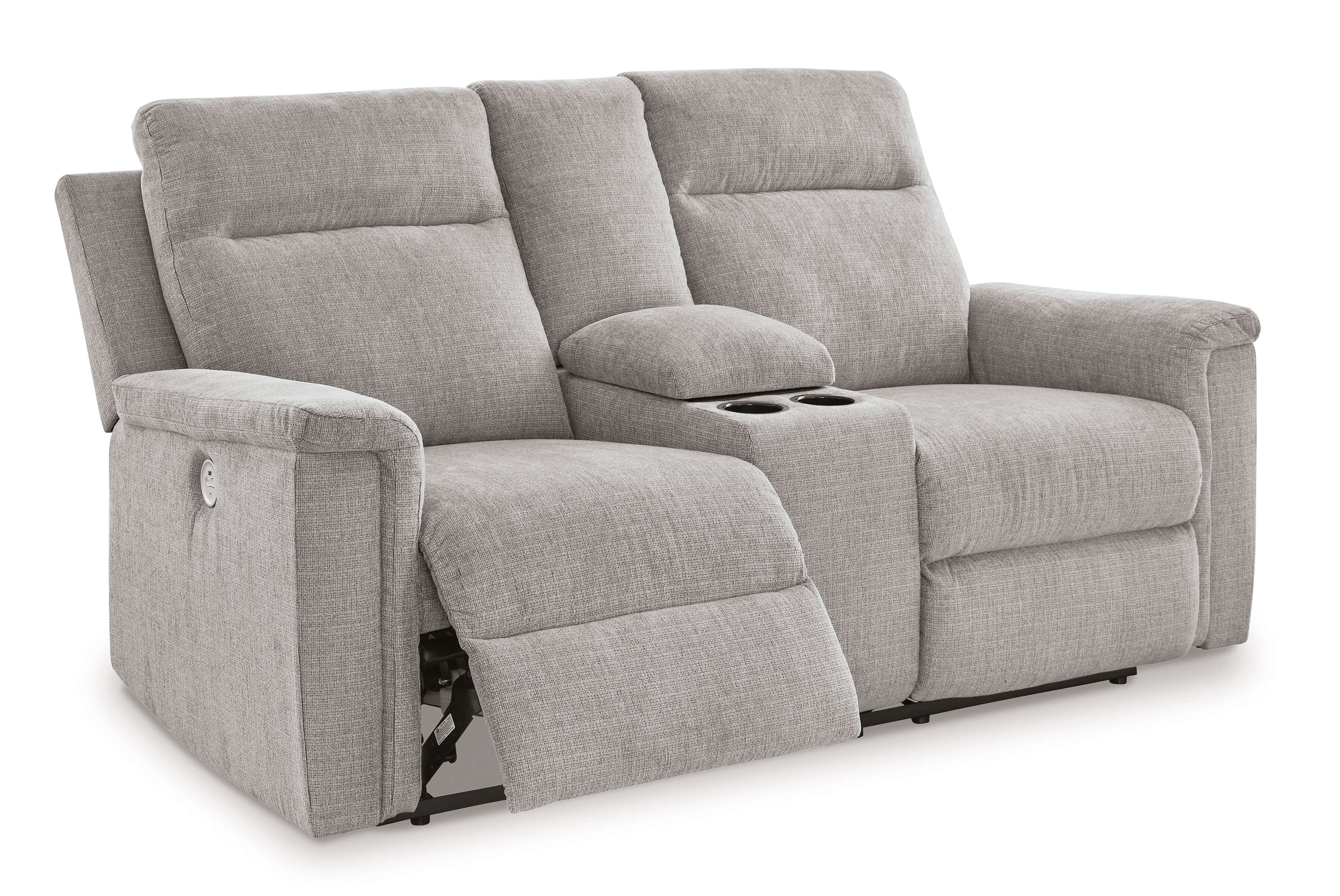 Barnsana Polyester Power Reclining Loveseat w/Console