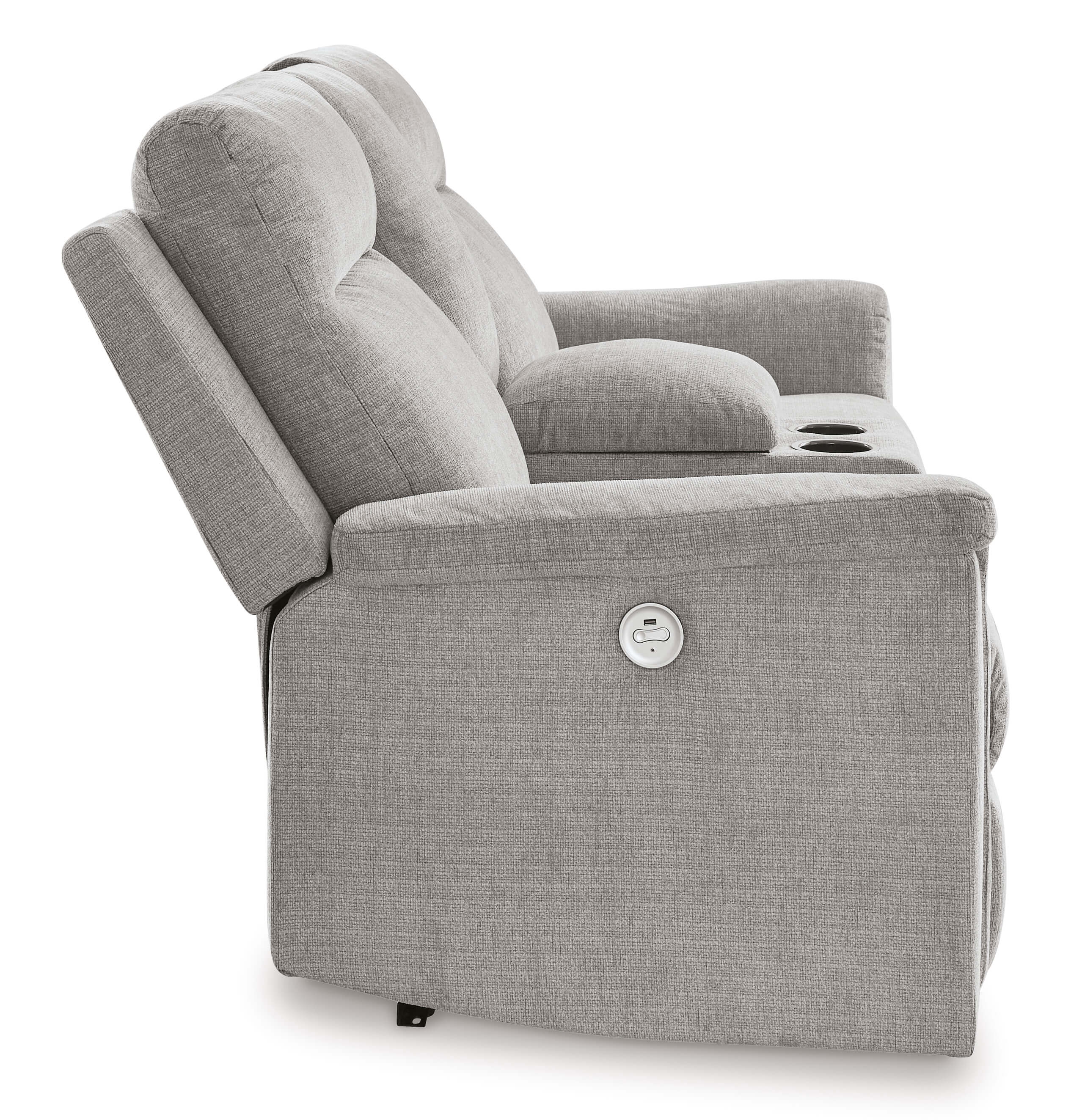 Barnsana Polyester Power Reclining Loveseat w/Console