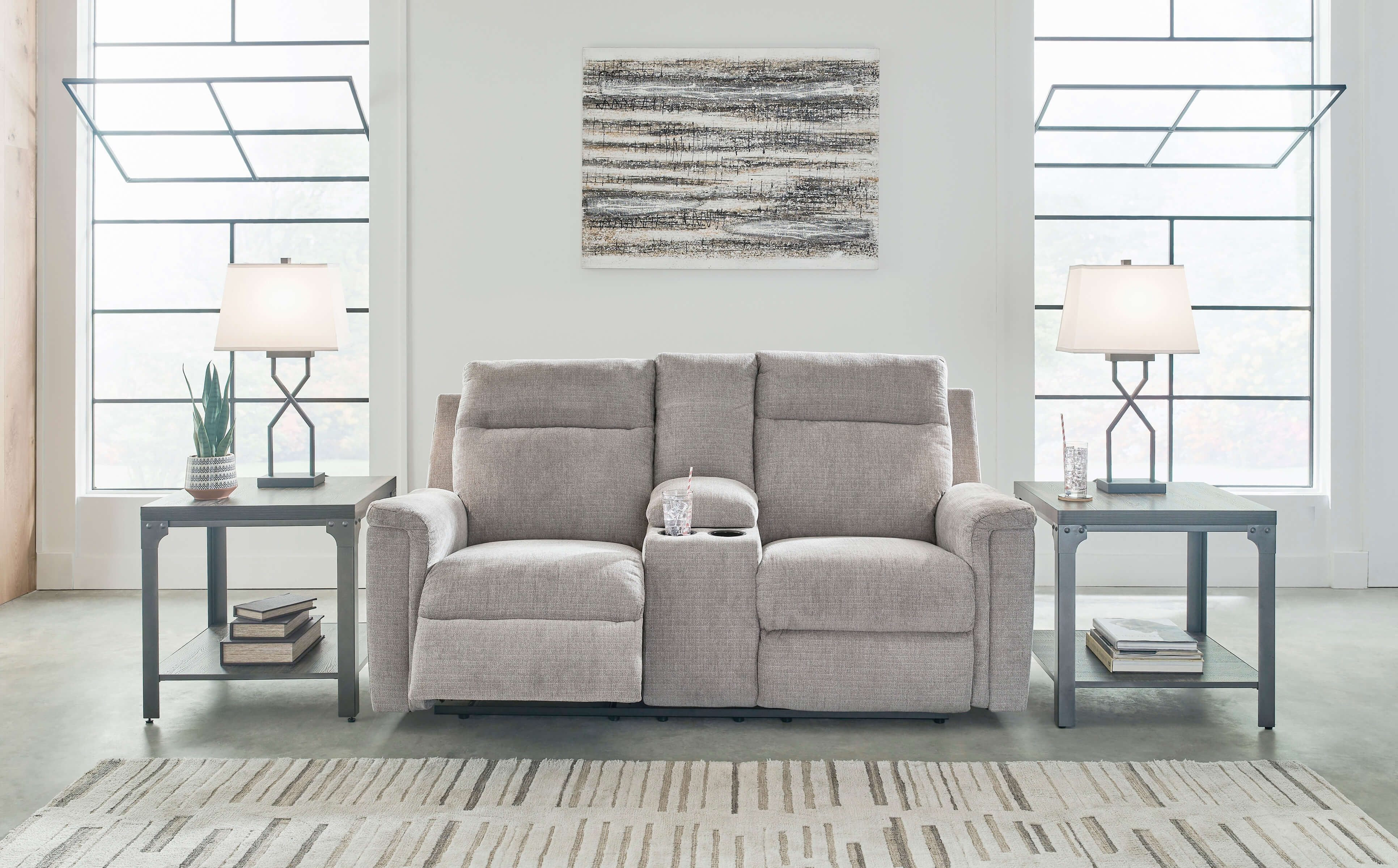 Ashley Barnsana Polyester Power Reclining loveseat