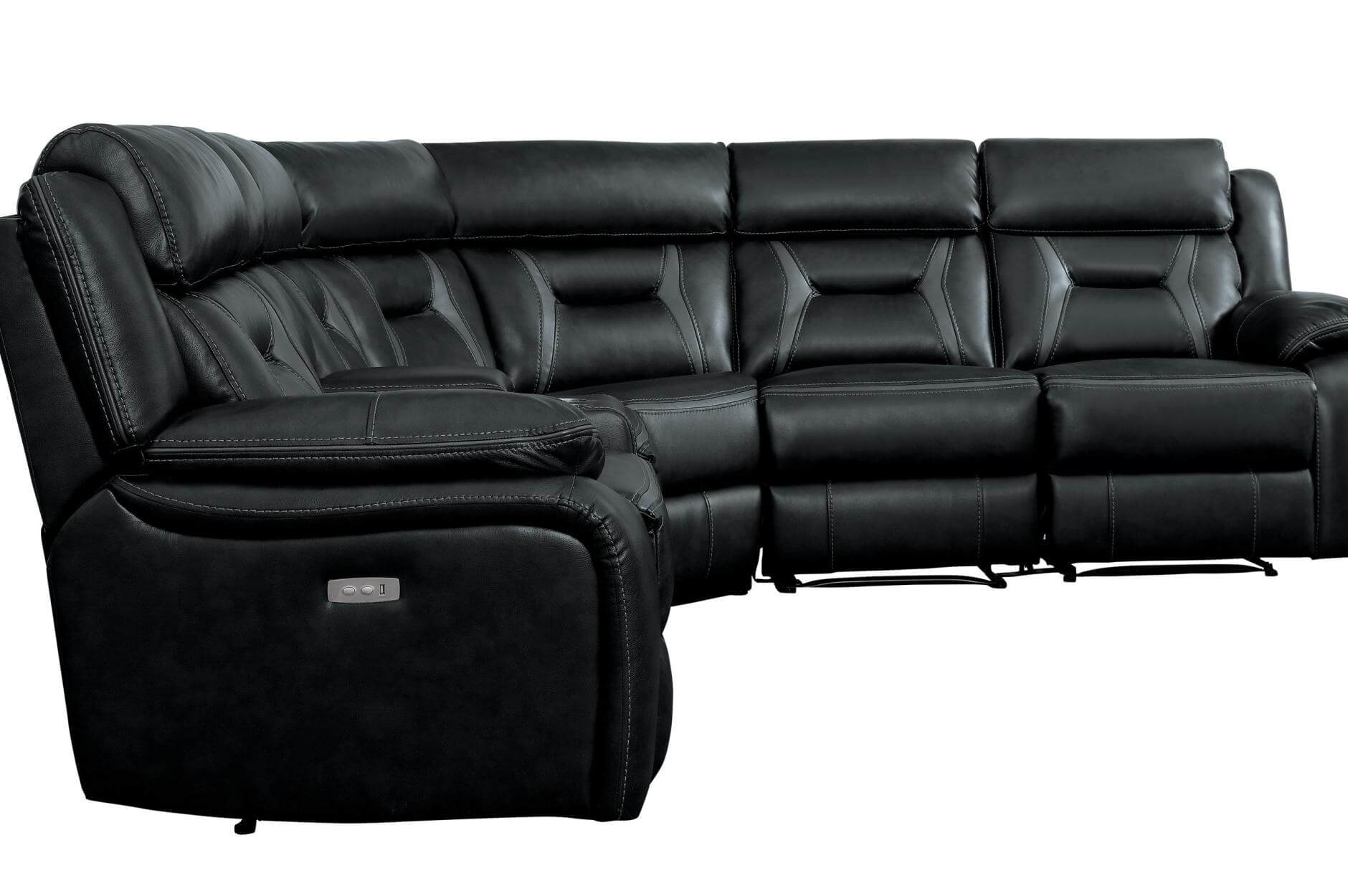 Amite Leather Gel Match Power Reclining Sectional by Homelegance