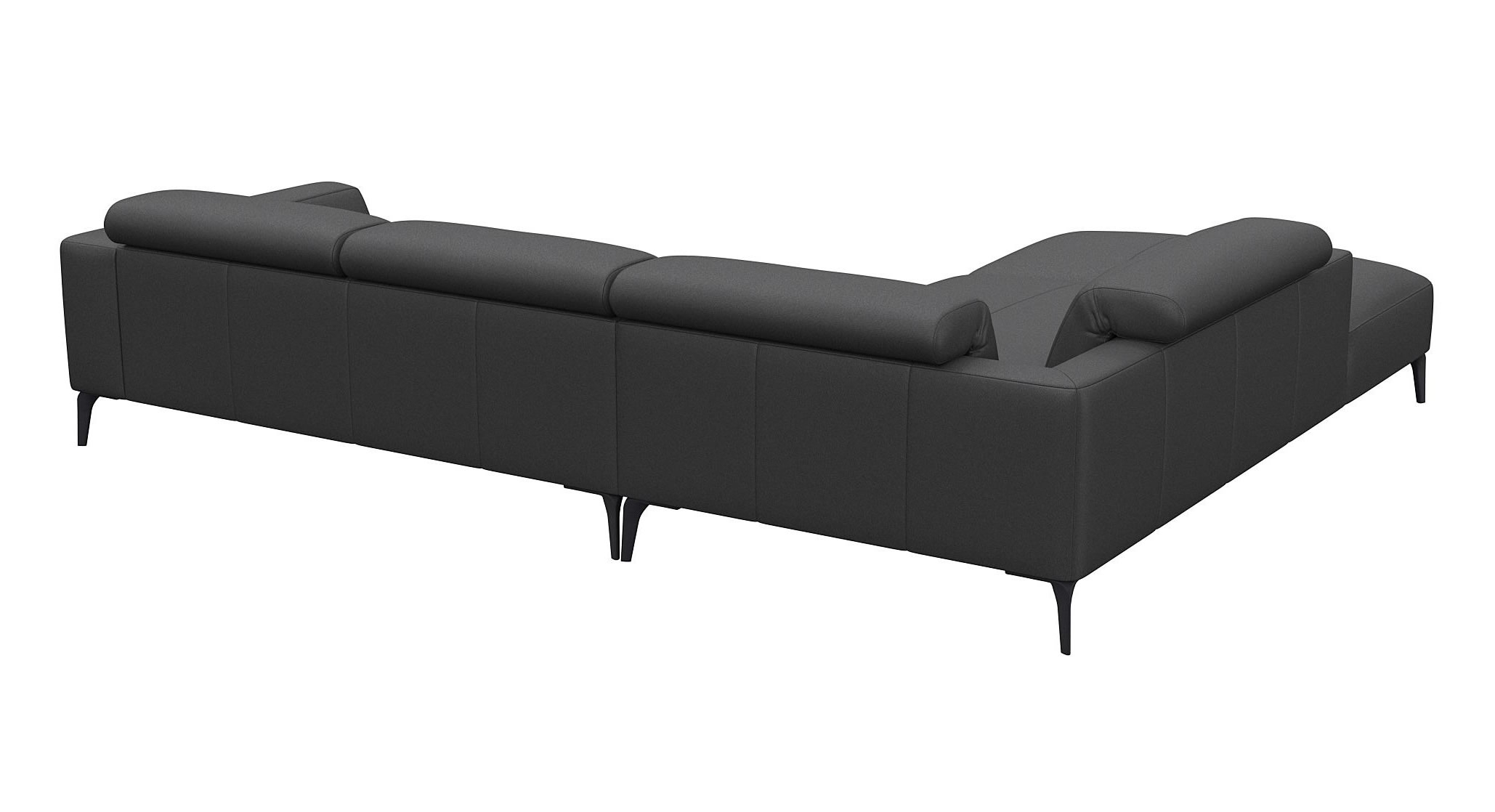 Luzzi 116" Premium Italian Leather Left Arm Chaise Sectional