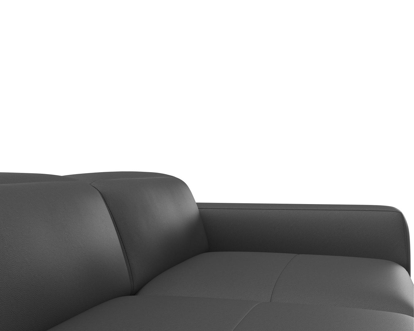 Luzzi 116" Premium Italian Leather Right Arm Chaise Sectional